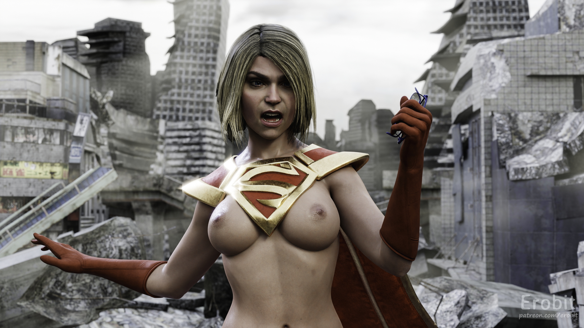 Supergirl - Oops! Supergirl Kara Injustice Big Tits Sexy Half Naked Injustice 2 3dnsfw