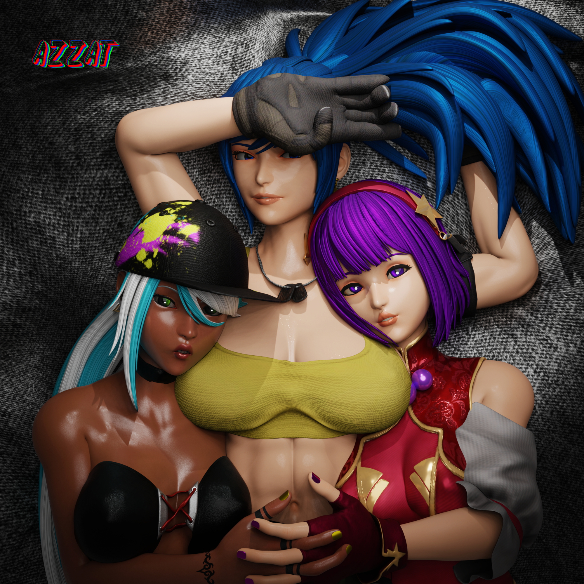 My Team King Of Fighters Leona Athena Isla (kof) Kof Threesome Nude Big Tits 2