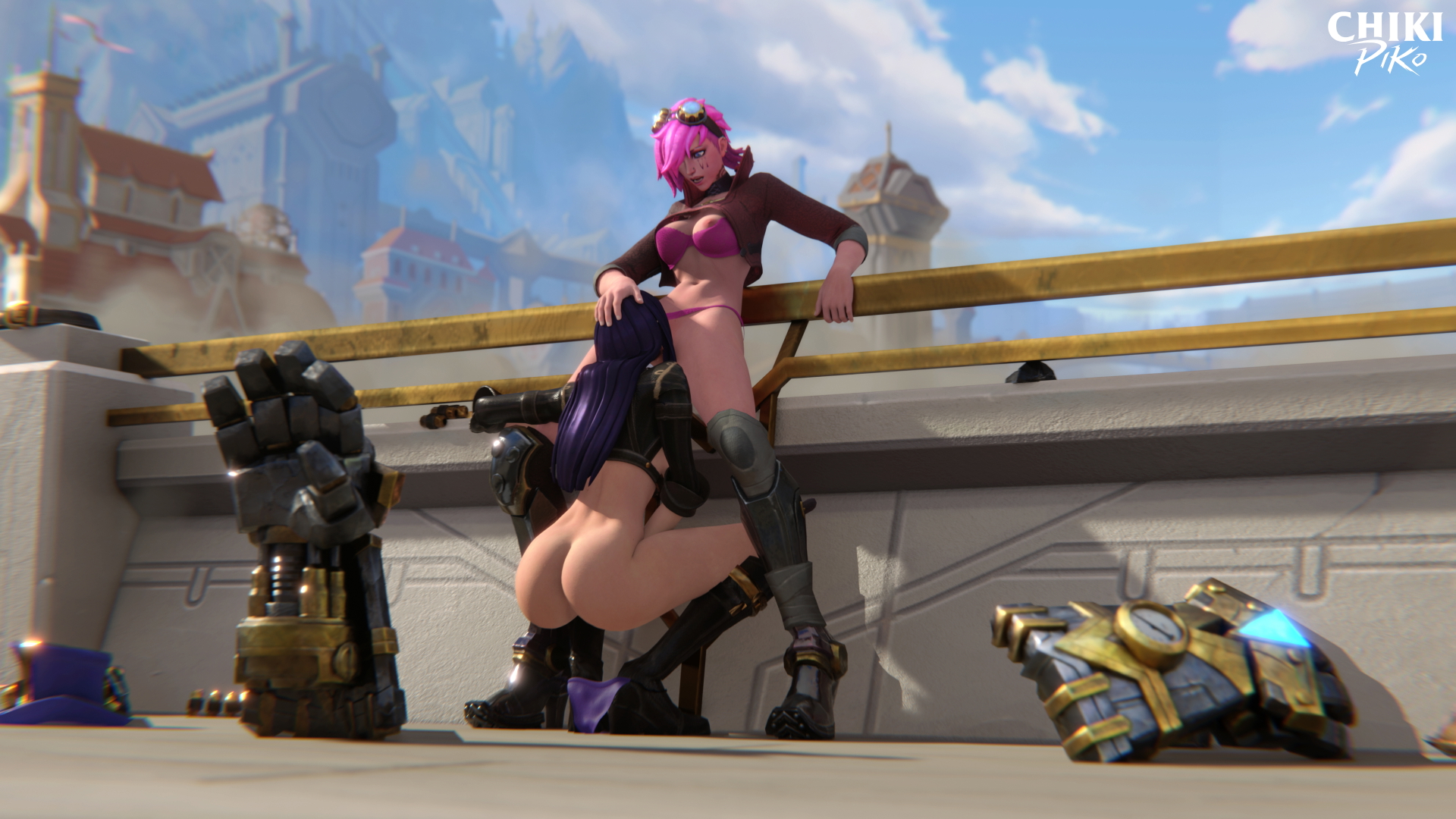 Vi + Caitlyn Lesbian Vi Caitlyn (league Of Legends) Legs Boobs Big Tits Big Ass Big Booty Striptease Stripper Stripping Rule34 Rule 34 Lesbian