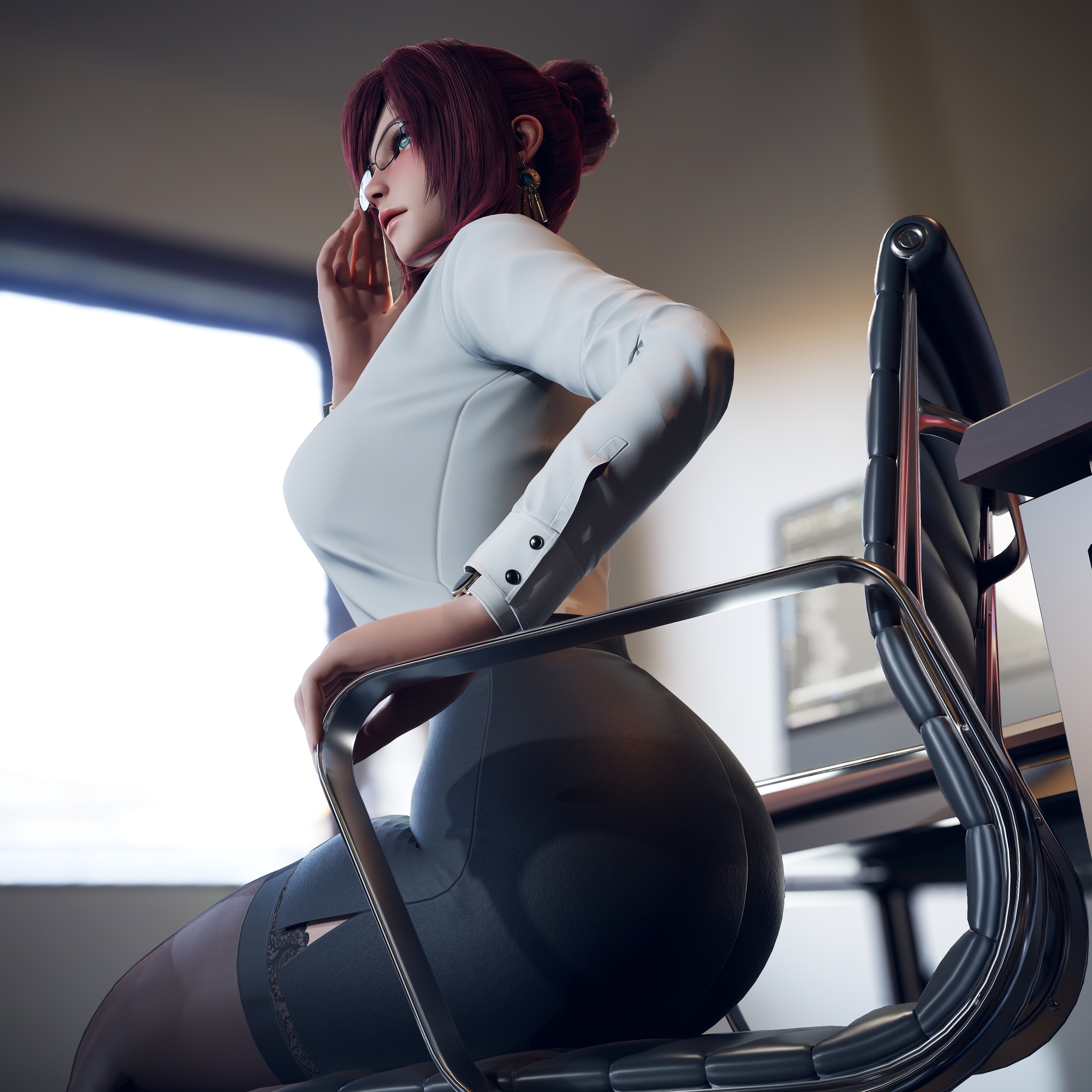 I want to be like that office chair Primrose Sexy Stockings Skirt