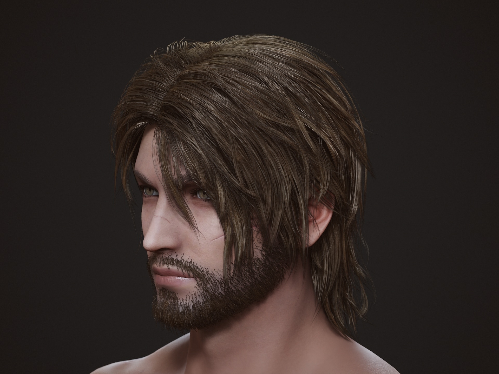 More texture progress and hair work on this Greek guy  Male Warrior Scars Man