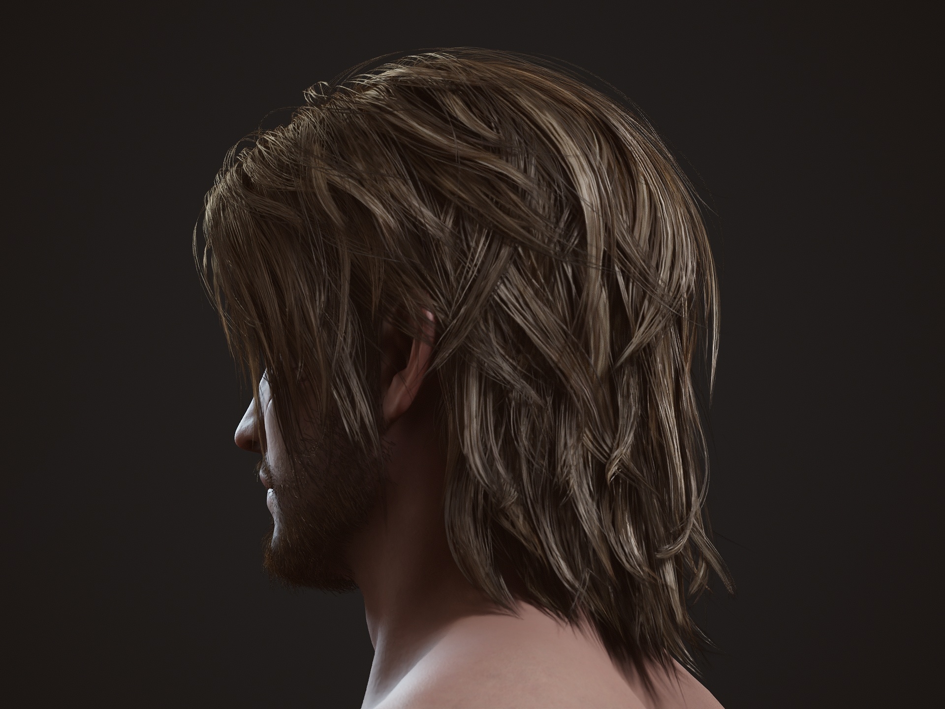 More texture progress and hair work on this Greek guy  Male Warrior Scars Man 6