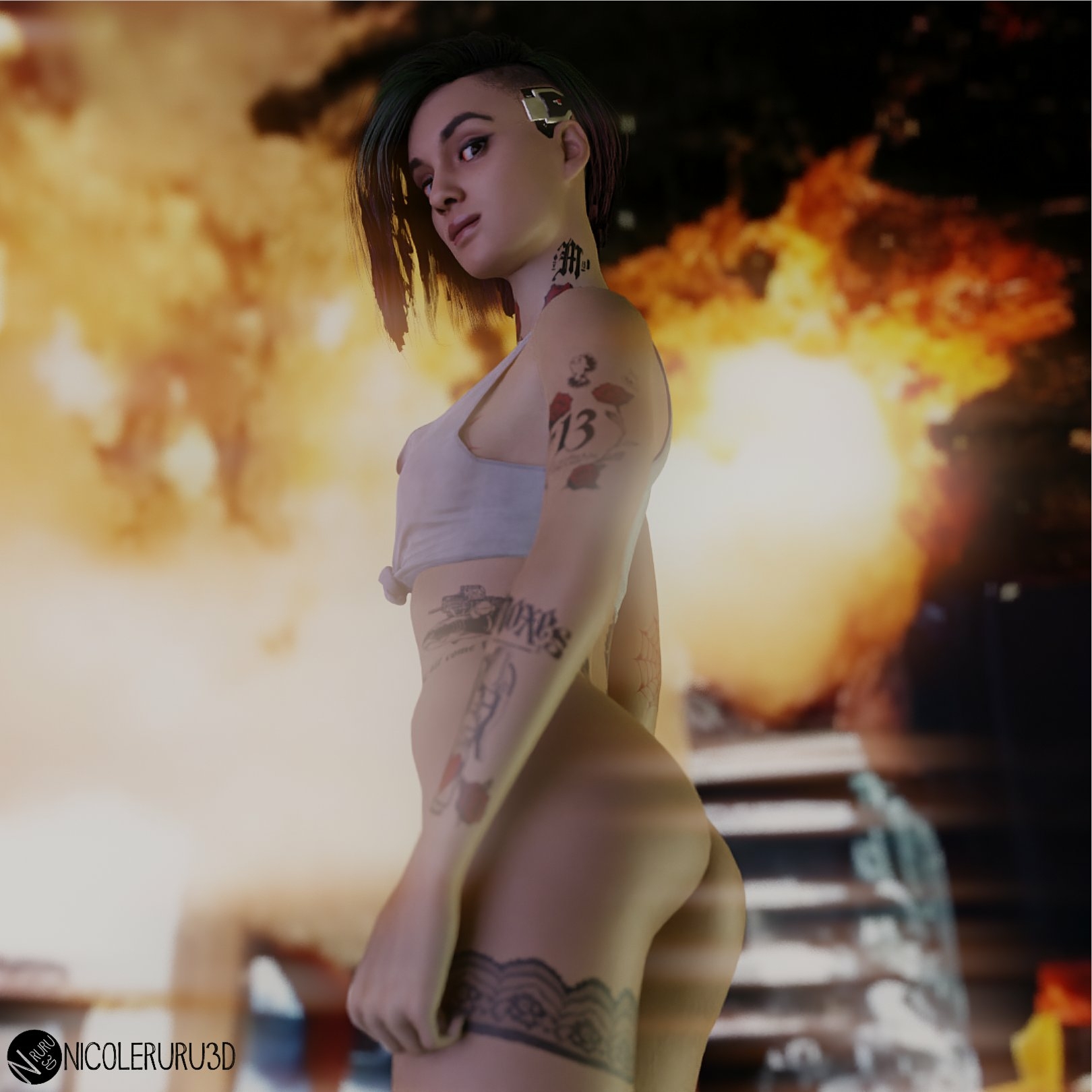 Judy Alvarez showing off Judy Alvarez Cyberpunk2077 Ass Female Nude