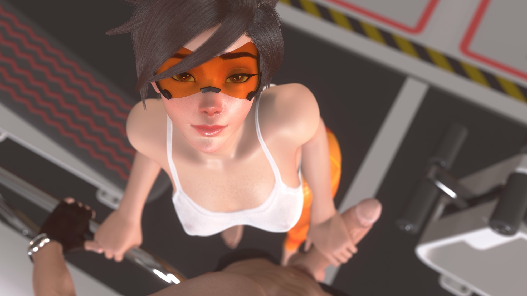 Tracer Gym Warm-up for animation Tracer Overwatch Handjob 3d Girl 3d Porn Sex