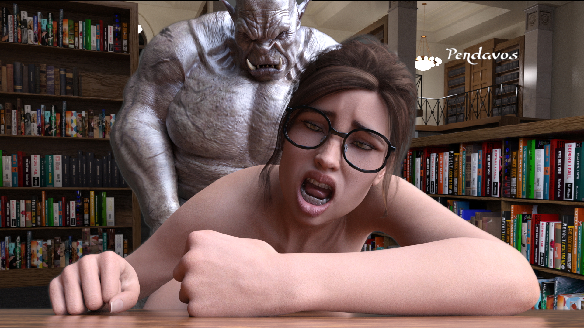Creature from the Story Ogre Sexy Forest Fantasy Purple Hair Doggy Style Standing Doggy Library Elf 2