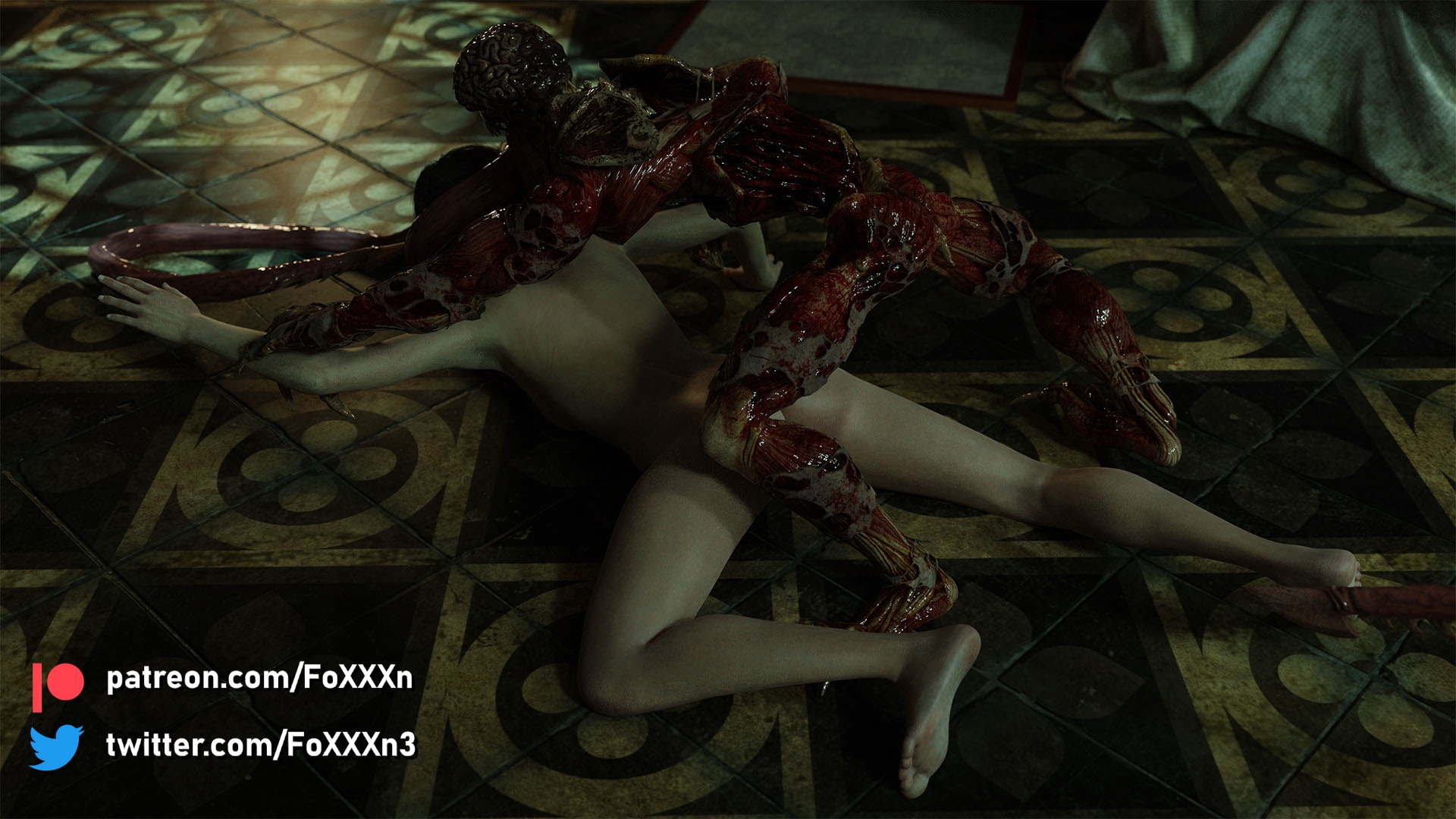 Licker Ambush Jill Valentine Claire Redfield Resident Evil Resident Evil 3 Remake Resident Evil 2 Remake Licker Naked Clothed Monster Caught Rape Tentacles Tentacle Tongue Tongue Out 11