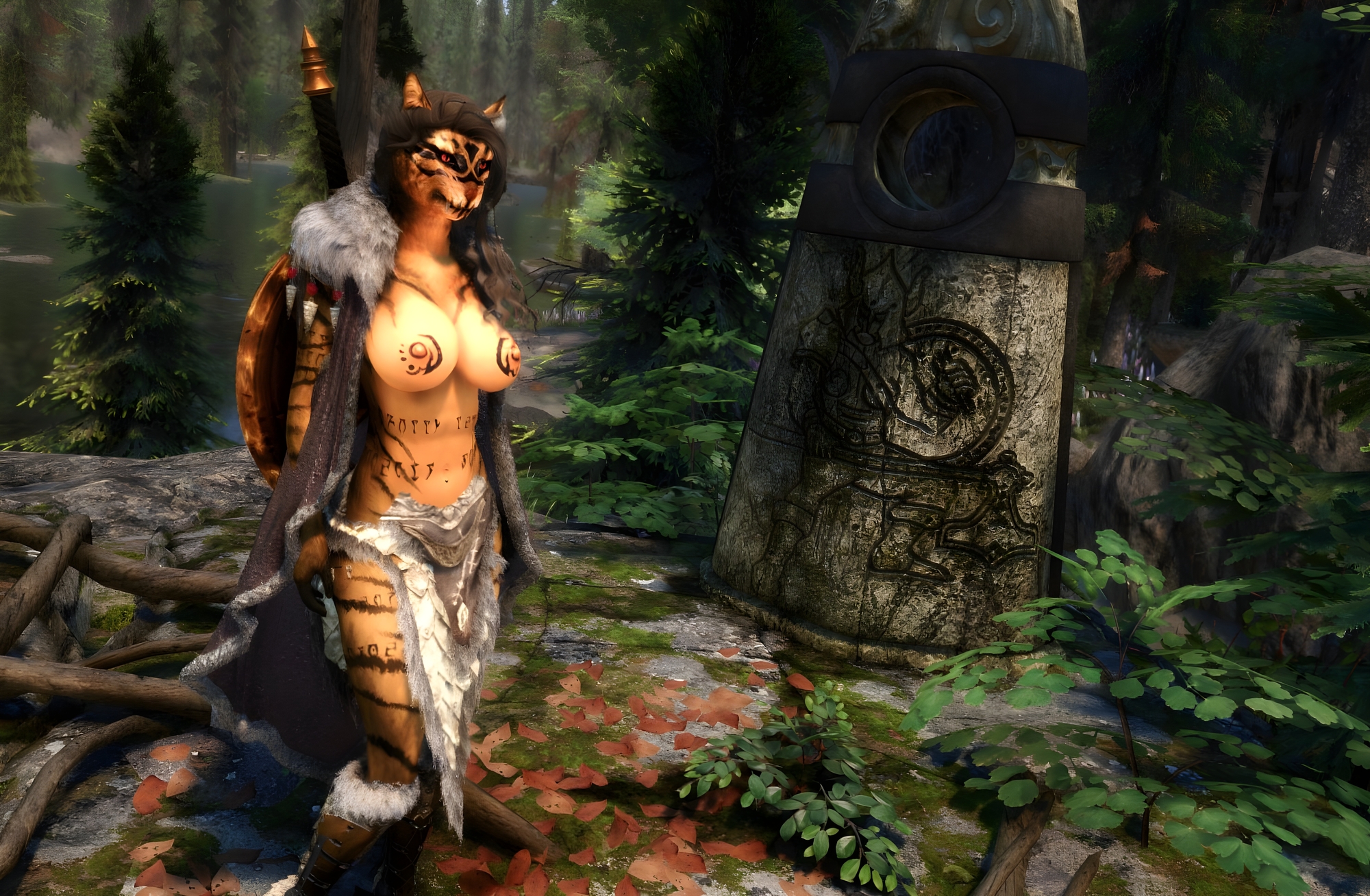 My kitty Shiarra Khajiit Partially_nude