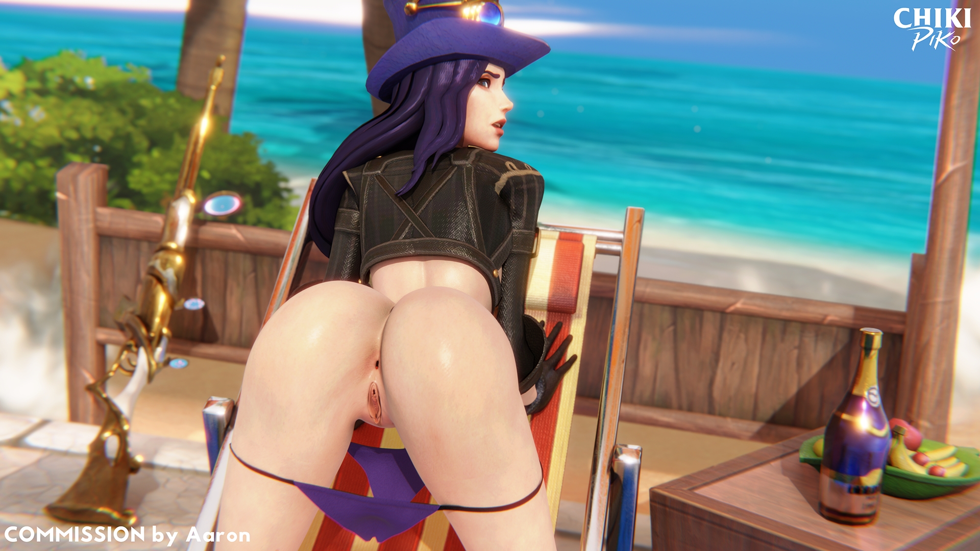 Caitlyn on the Pool Party Caitlyn (league Of Legends) Legs Boobs Big Tits Big Ass Big Booty Striptease Stripper Stripping Rule34 Rule 34