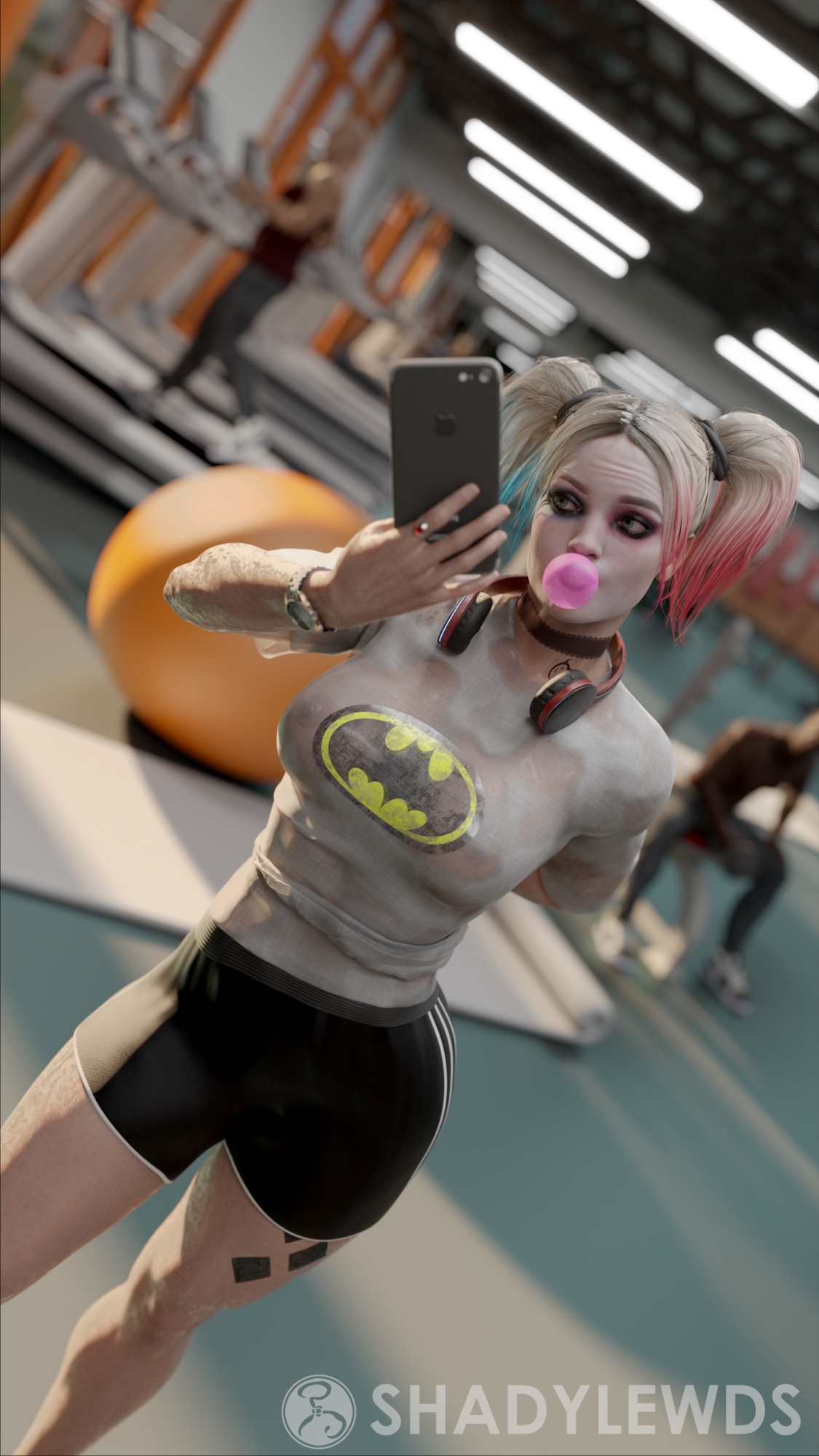 Harley s Gym Snap [DC] Harley Quinn Dc Comics Phone Pov Gym Wet Wet Shirt 2