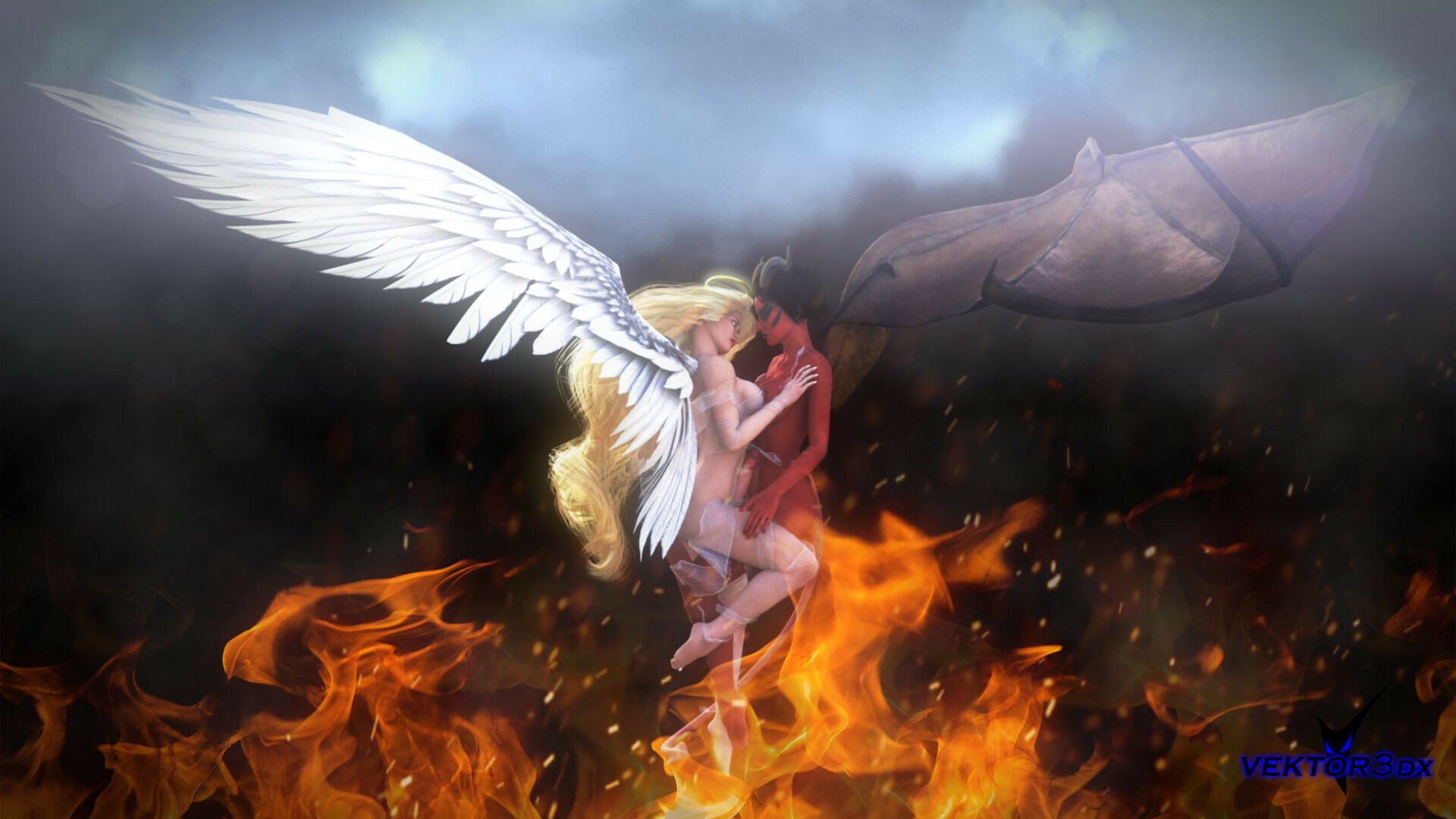 Limbo Angel Demon Futanari Futa Wings Horns