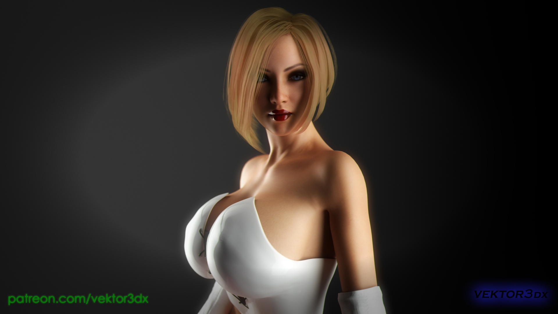 White Queen Emma Frost Queen Blonde Eye Contact Lingerie Corset Lipstick Pinup