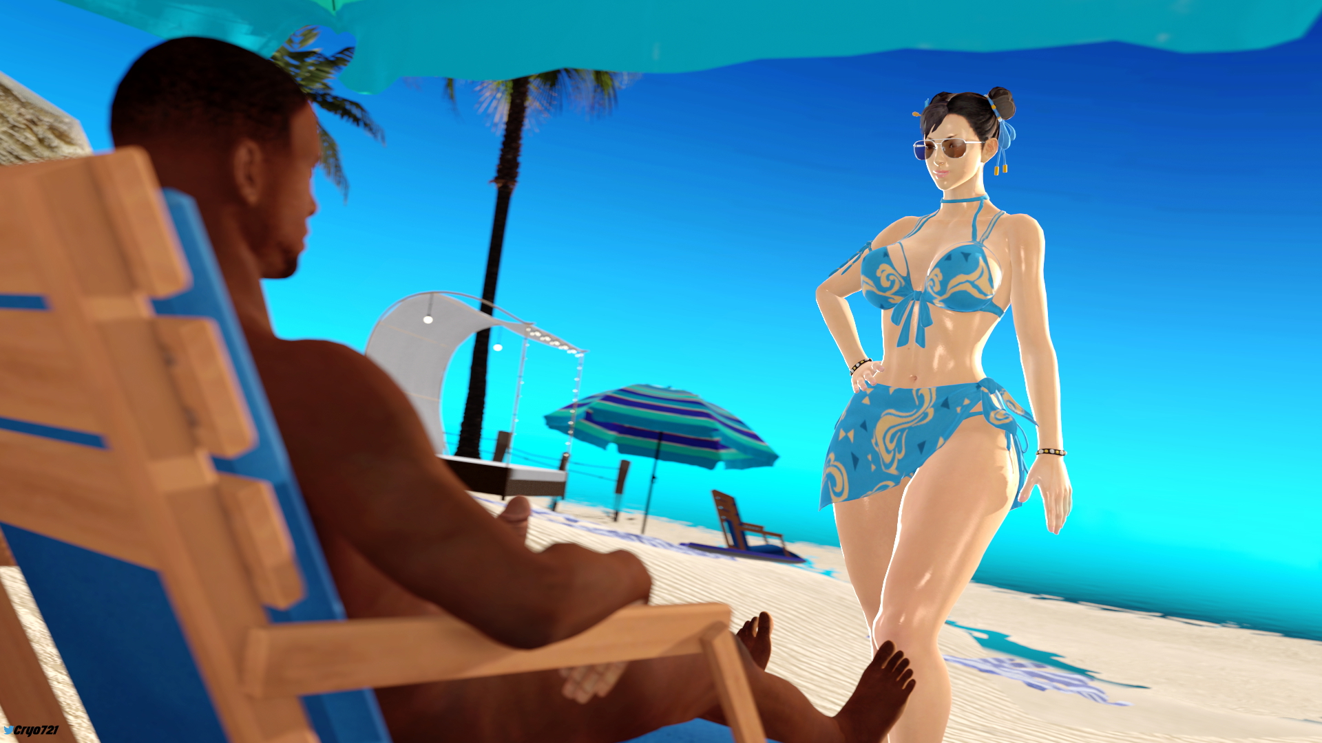 Chun Li's Beach Vacation Chun Li Bbc Sfm Blowjob