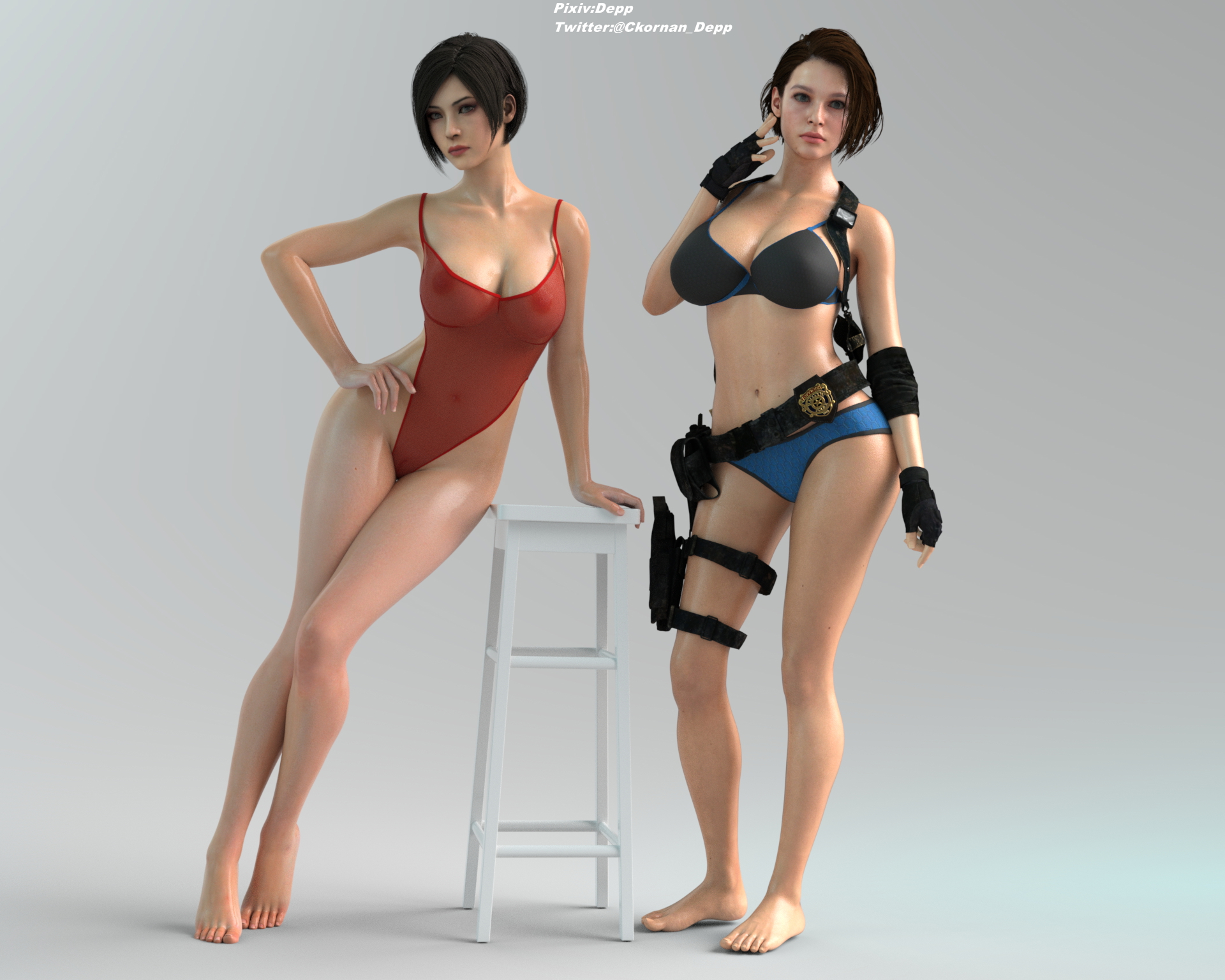 Ada and Jill Ada Wong Jill Valentine Resident Evil Rule34 3d Girl