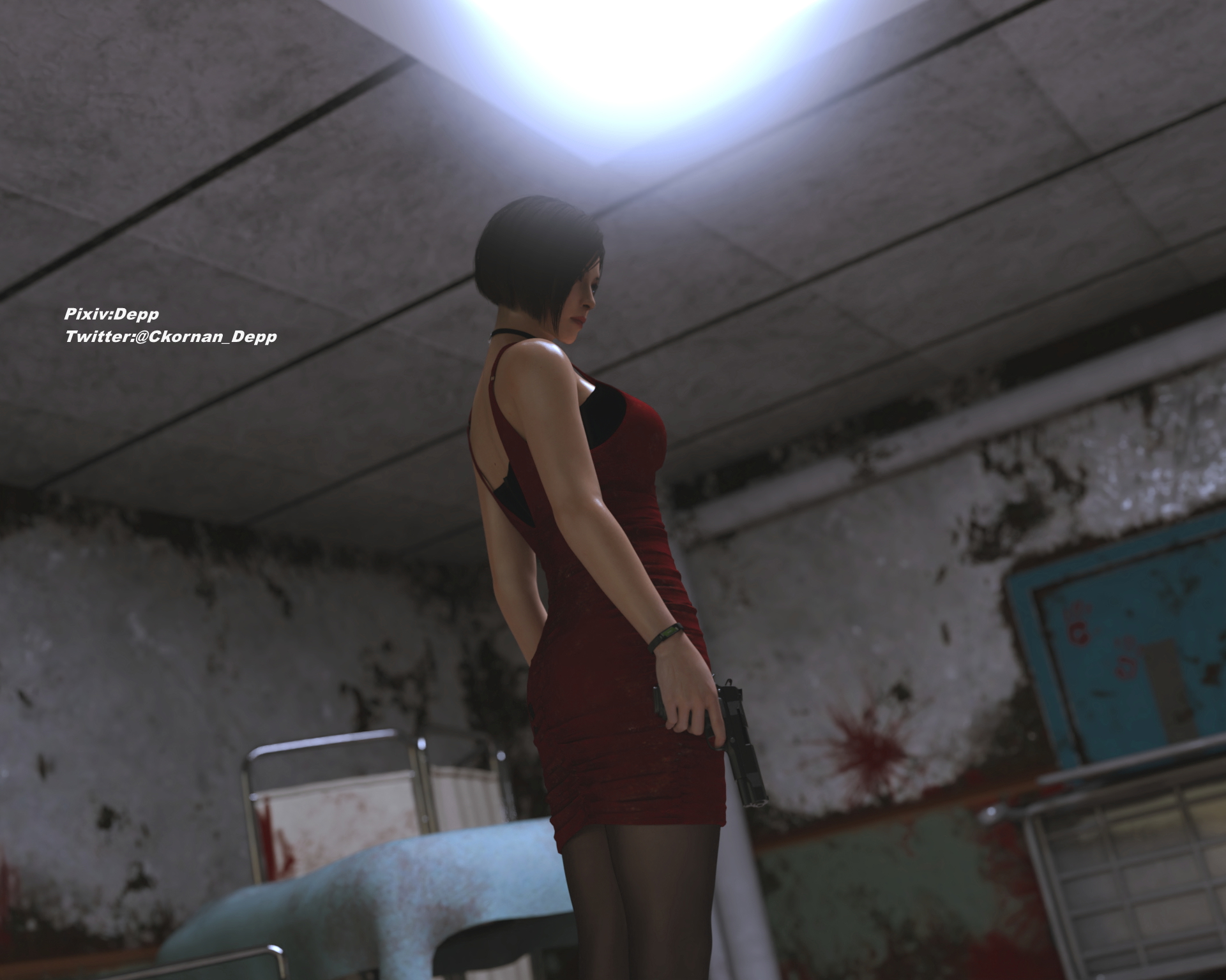 Watch you back Ada Wong Resident Evil High Heels Monster Zombie Stockings