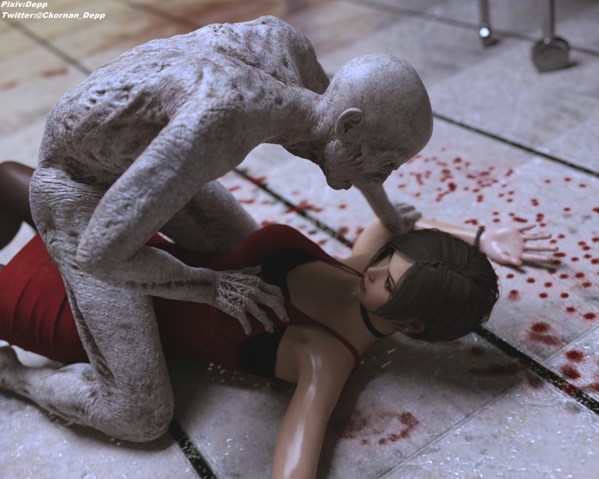 Watch you back Ada Wong Resident Evil High Heels Monster Zombie Stockings 5