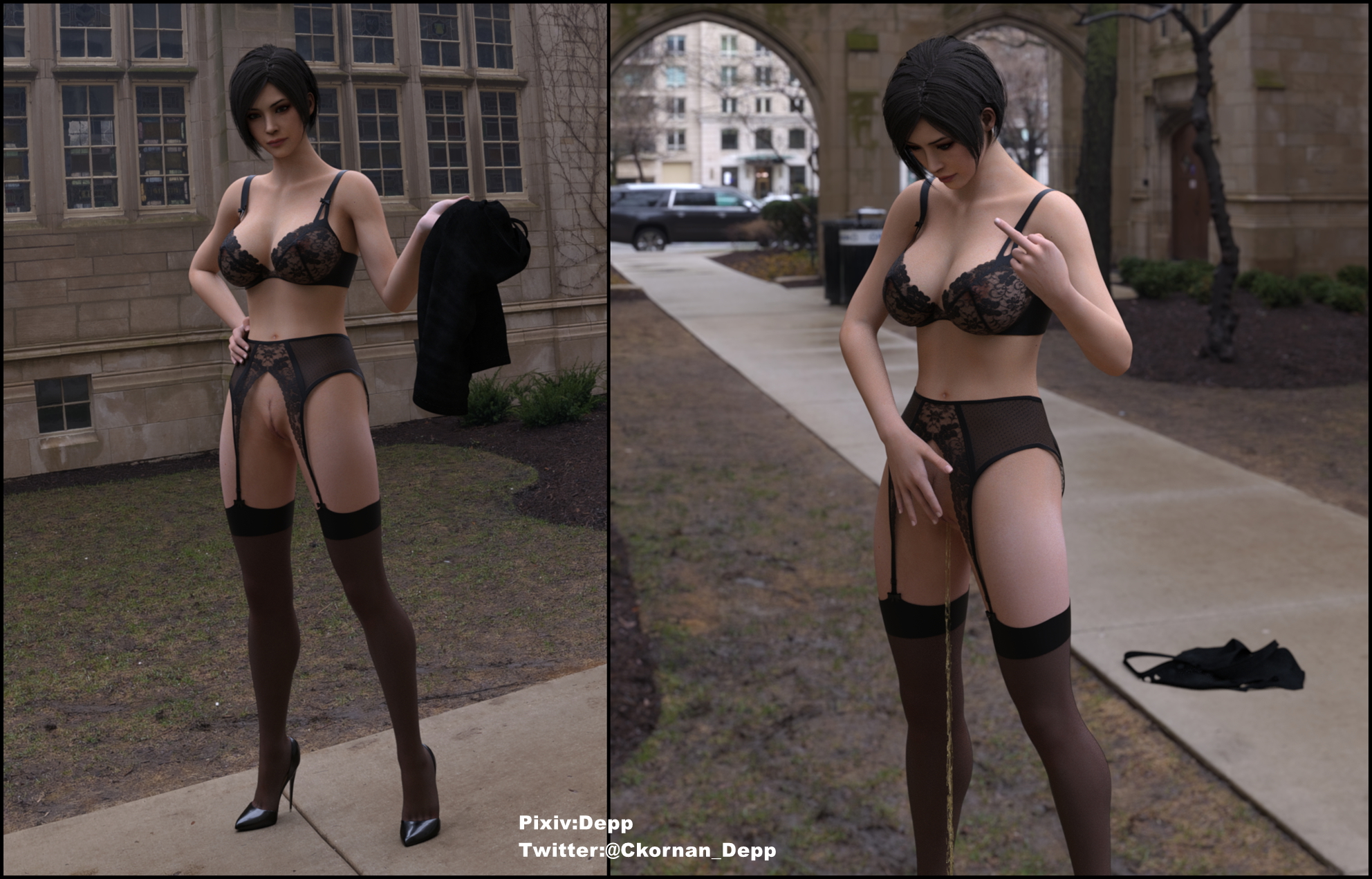 露出放尿2 Resident Evil Ada Wong 3d Girl Big Tits Big Breasts Pissing Public