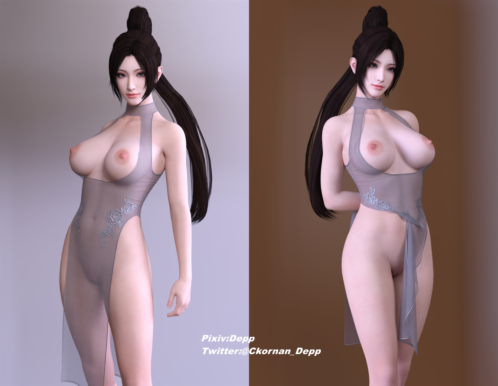 白色情趣旗袍2  Big Tits Dress Naked Sexy 3d Girl