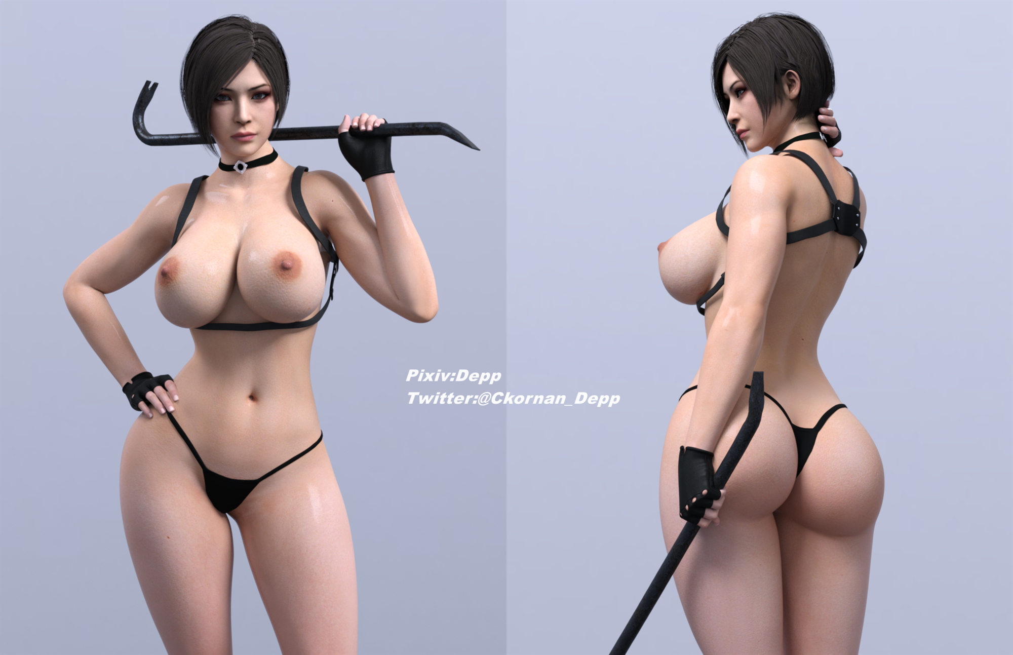 Bad ass Ada Wong Resident Evil Big Tits Fishnet Stockings Big Breasts Booty Swimsuit Bikini