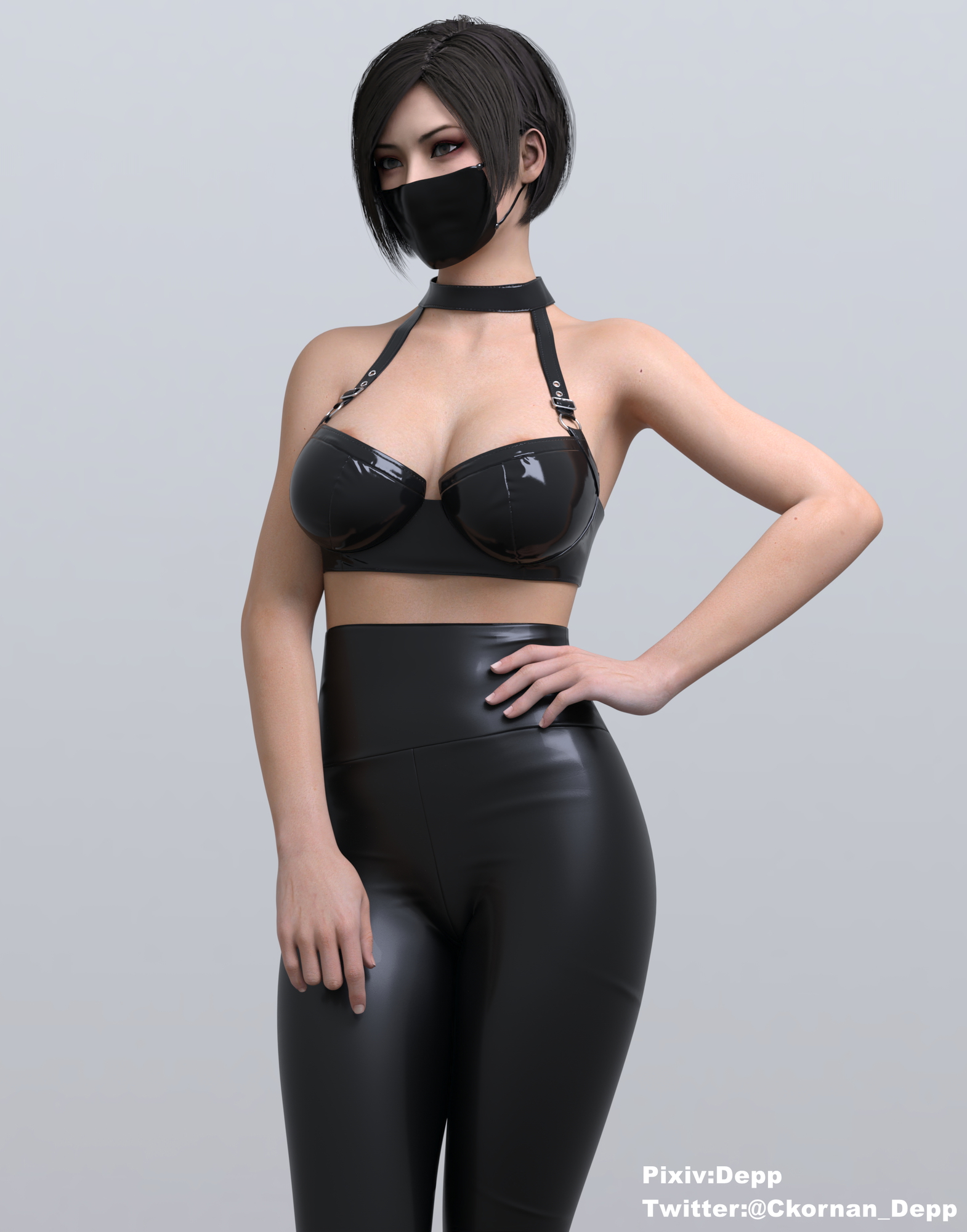 Black Mask Ada Wong Resident Evil Big Tits Big Breasts Latex Outfit