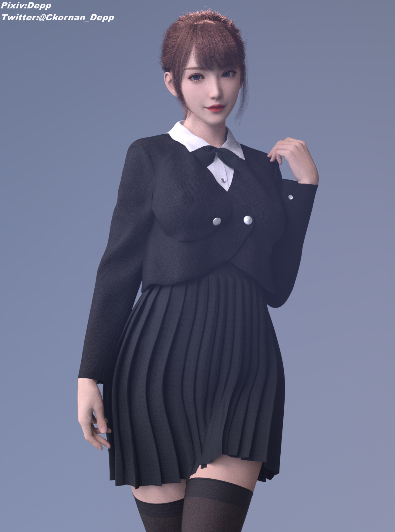 JK school Girl  Schoolgirl Asian Cute Innocent Outfit 3d Girl