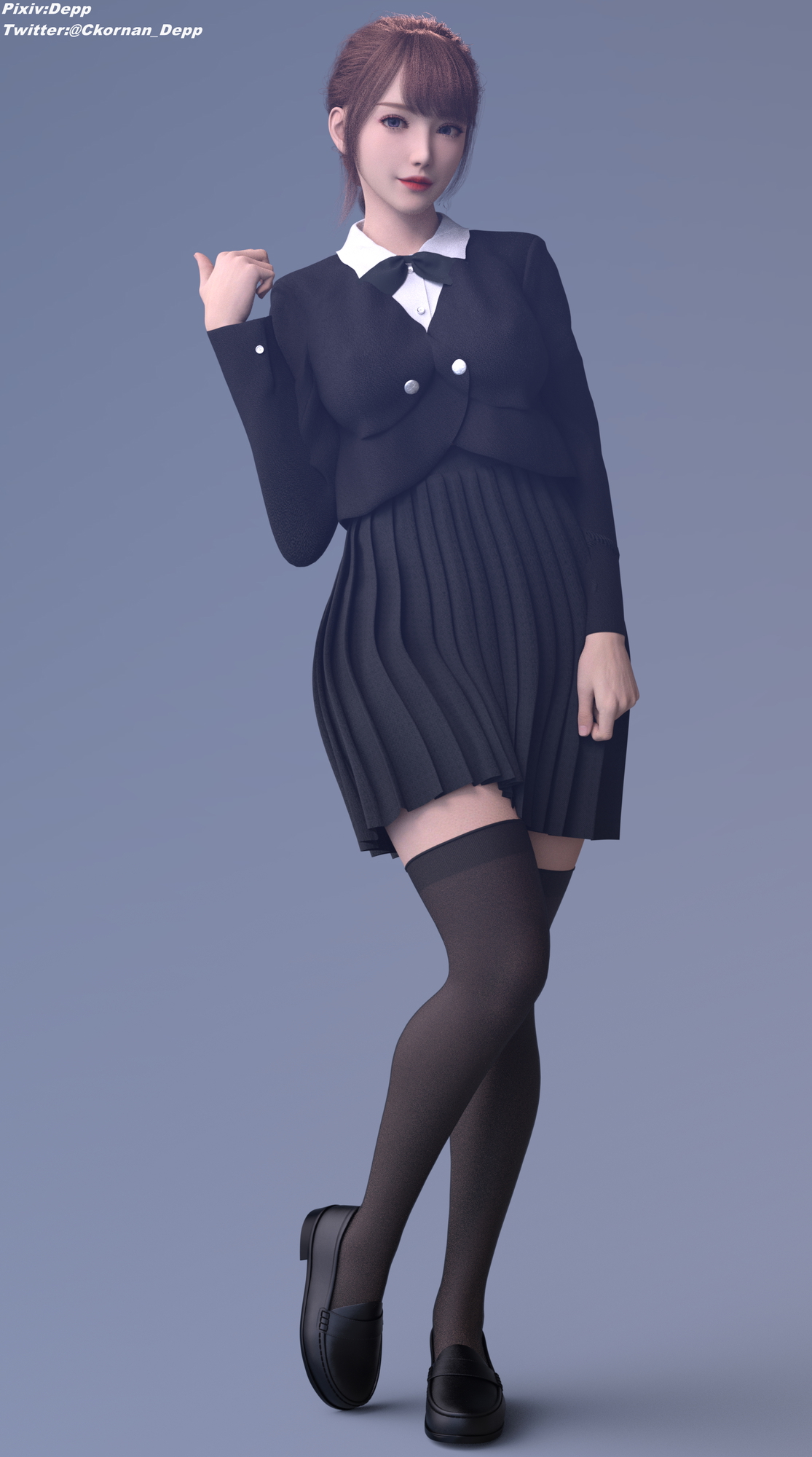 JK school Girl  Schoolgirl Asian Cute Innocent Outfit 3d Girl 2
