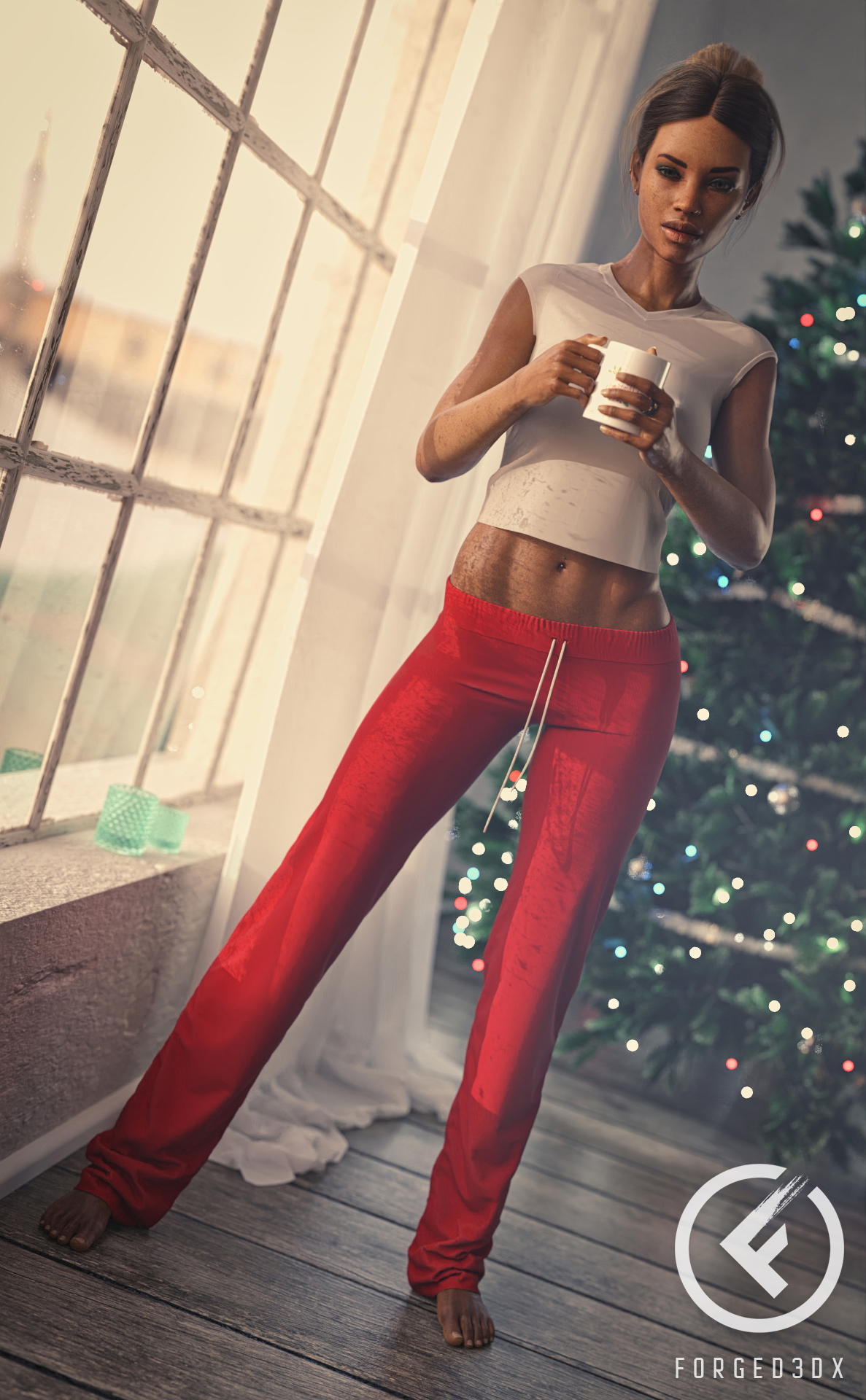 Merry Christmas!  3d Girl Beauty Big Tits Naked Nude 4