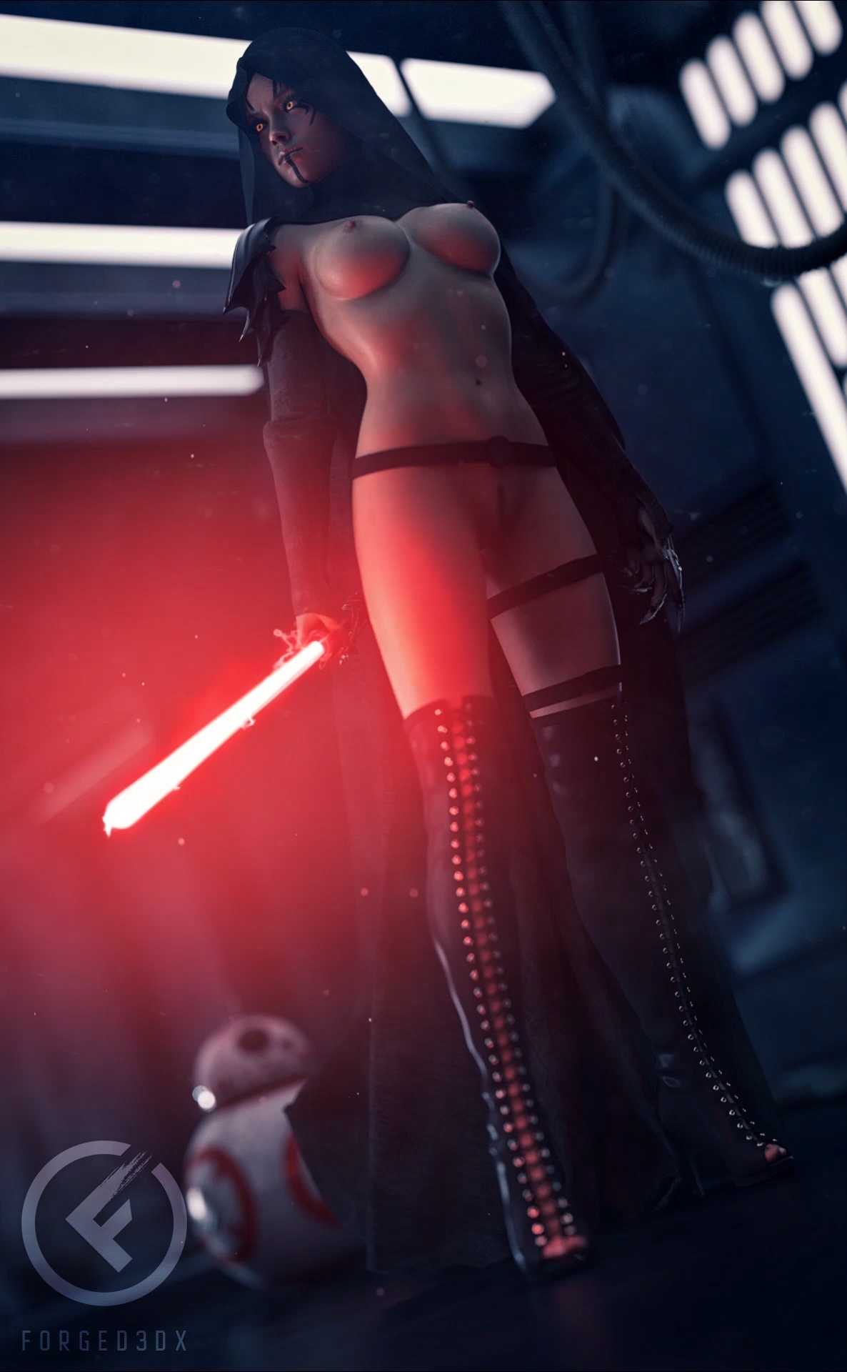 A little late for May the 4th but I hope you still enjoy! Rey Starwars Naked Costume 3d Girl Outfit Sexy