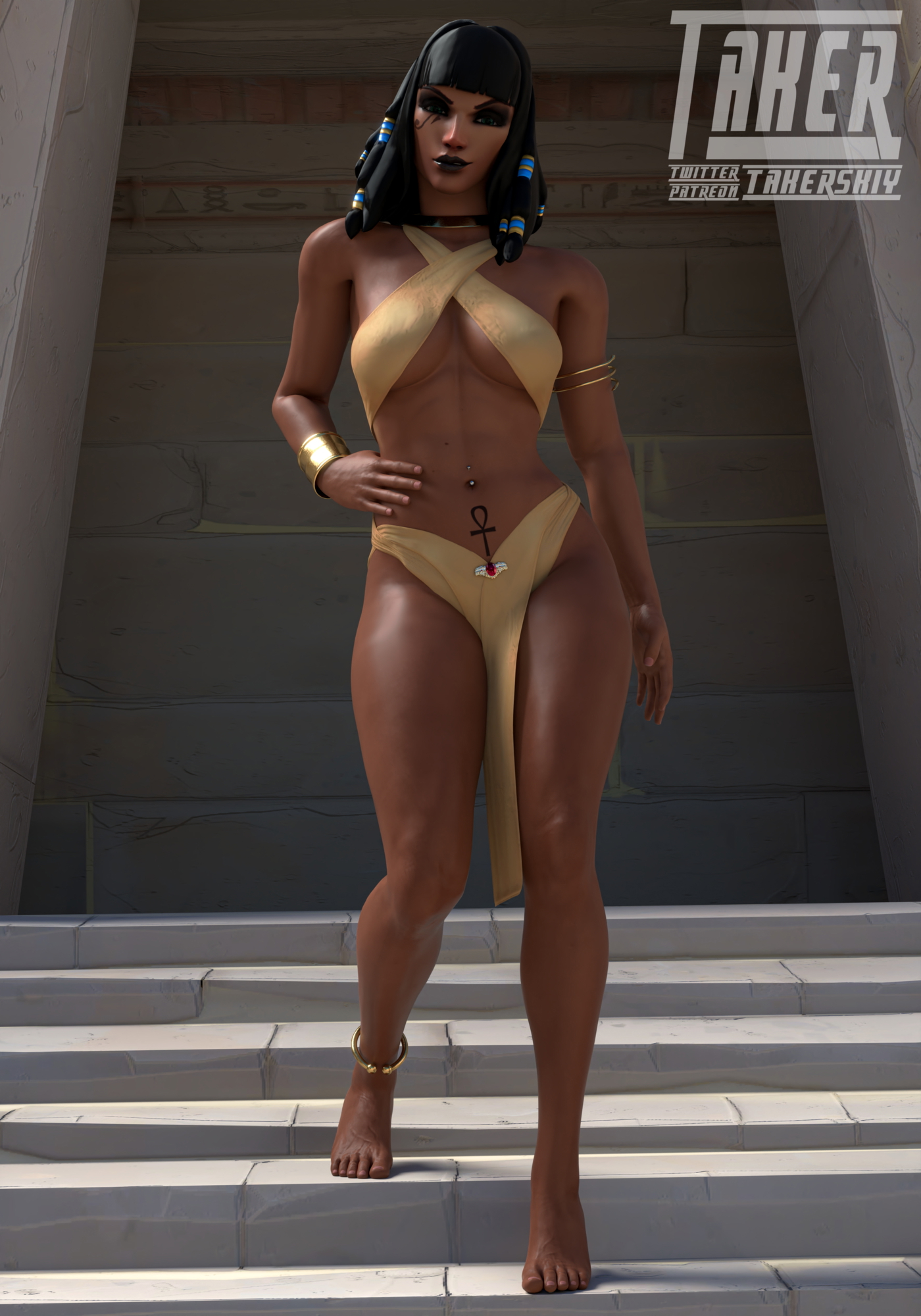 Pharah the sexy queen Overwatch Pharah Overwatch Striptease Dance Sexy High Heels Fishnet Stockings Hot 2
