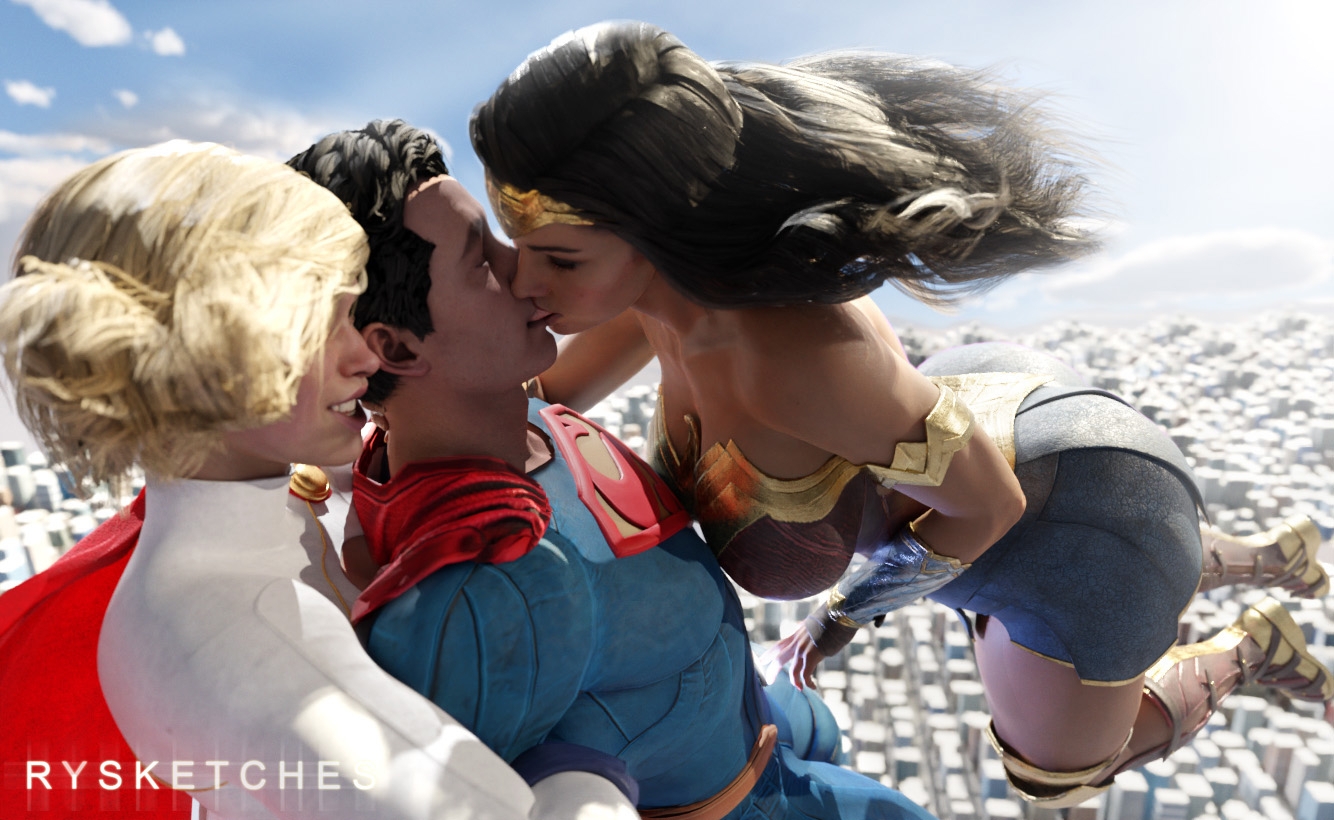 sky trio Wonder Woman Superman Dc Comics Diana Prince Power Girl Eating Pussy Eating Ass Sucking Cock Amazon Position Riding Big Tits Ass Big Ass Big Cock Big Breasts Huge Boobs Huge Cock Superhero Intimate 3d Porn Threesome Titfuck Boobsjob Hands Hand Holding 4