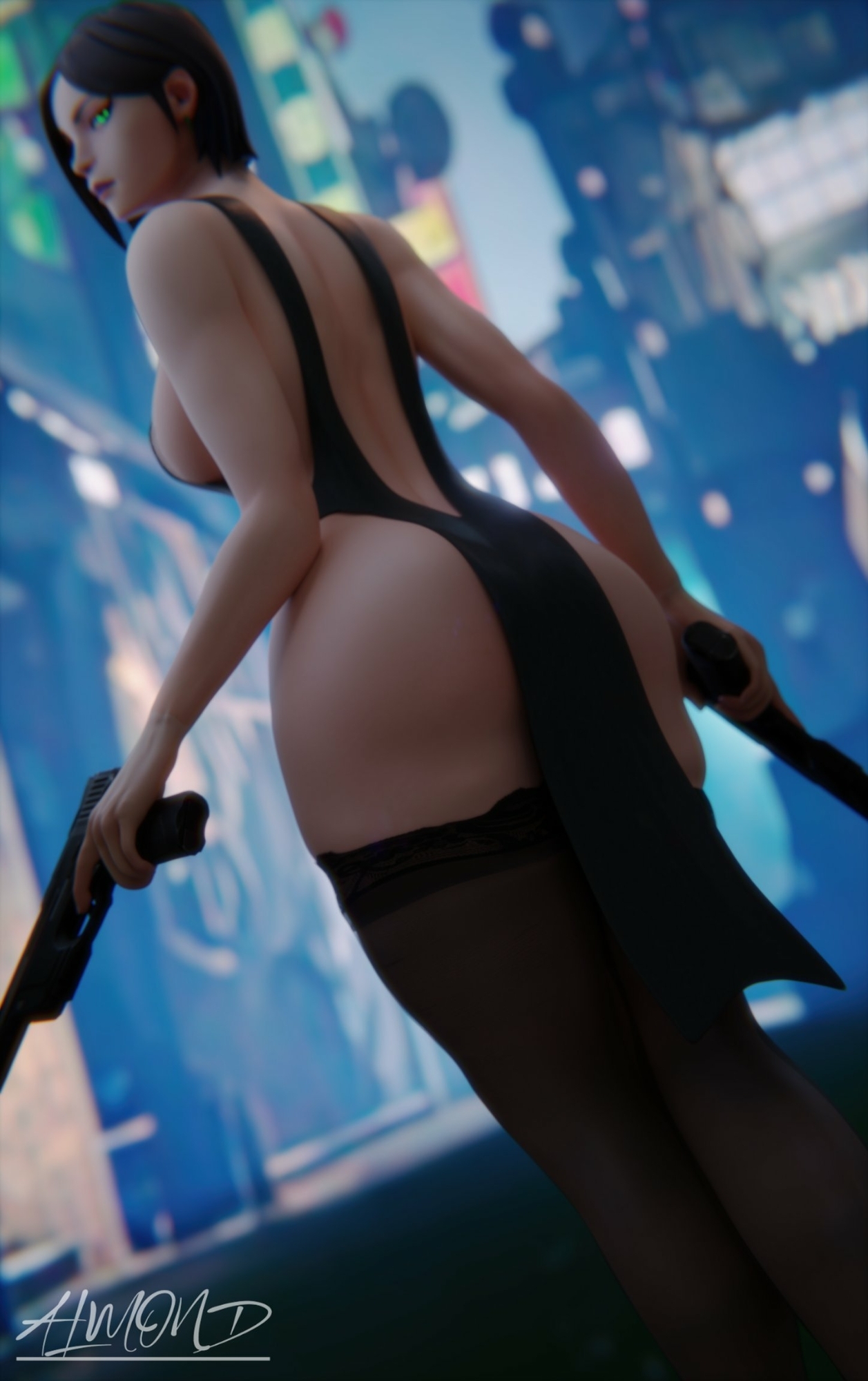 Viper! 🐍 Viper Valorant (game) 3dnsfw Nude Nudity Big Booty Curvy Big Boobs Tall Girl Short Hair Stockings Thick Thighs Partially_clothed