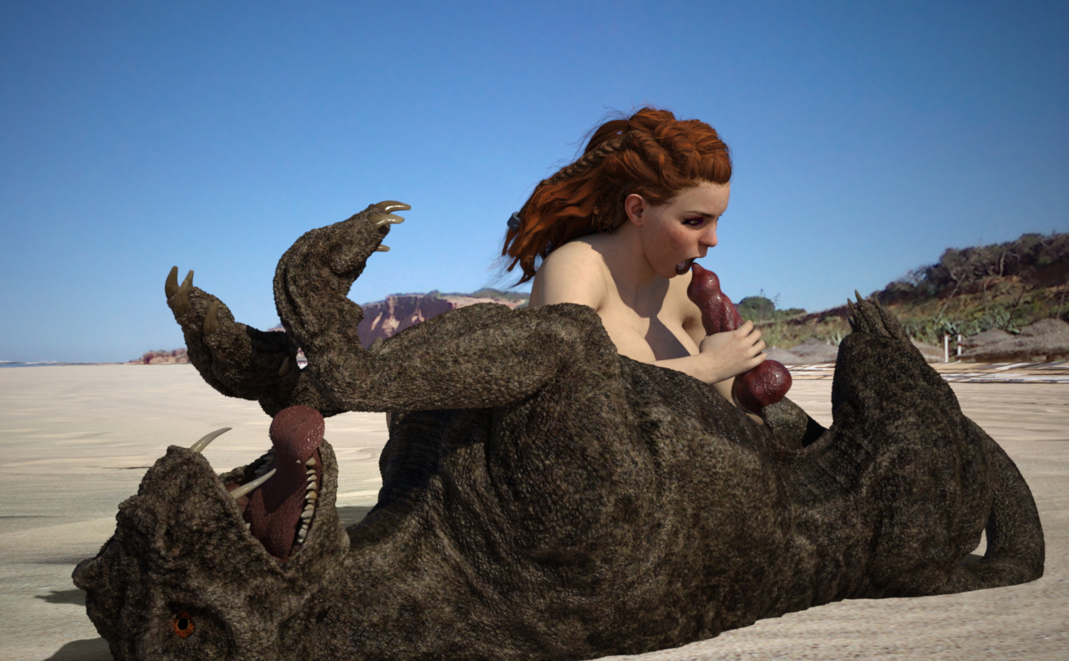 aloy and the dog Aloy Big Tits Big Cock Big Breasts Blowjob Bestiality Dog 4