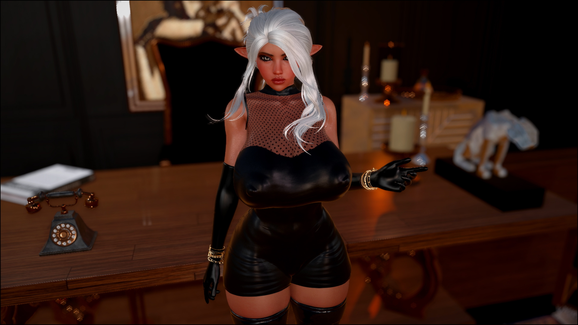Diana s Office  Elf Elves Thicc Dark Elf Office Big Tits Big Ass 2