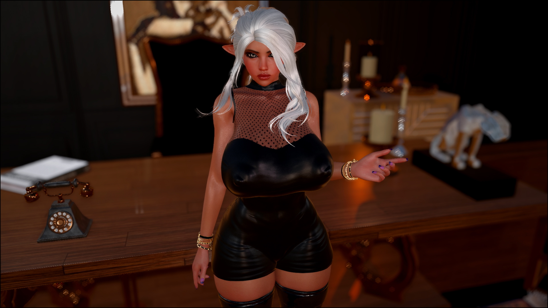 Diana s Office  Elf Elves Thicc Dark Elf Office Big Tits Big Ass 3