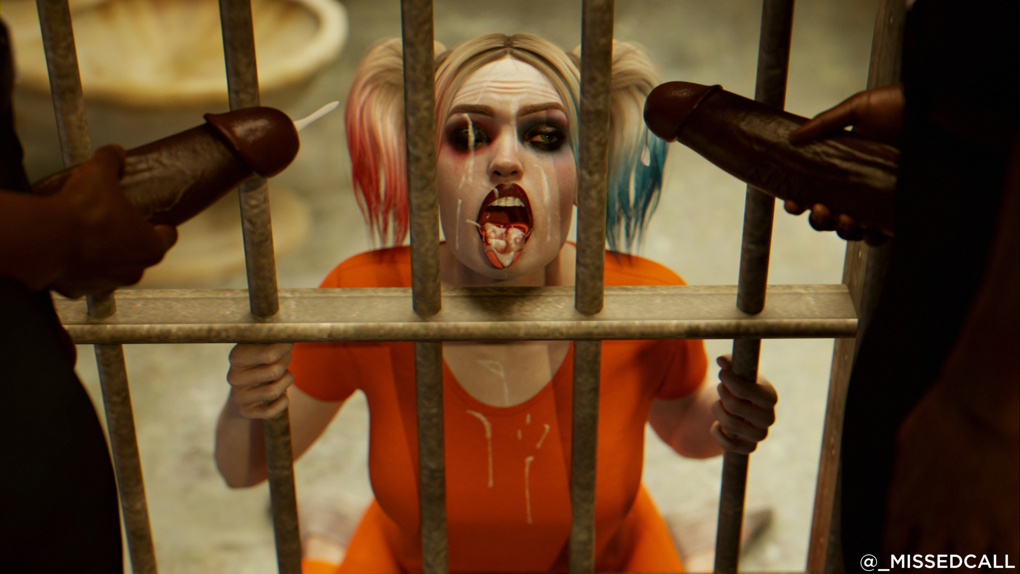 Harley Quinn Prison Bukkake Harley Quinn Dc Comics Bukkake Interracial Prison