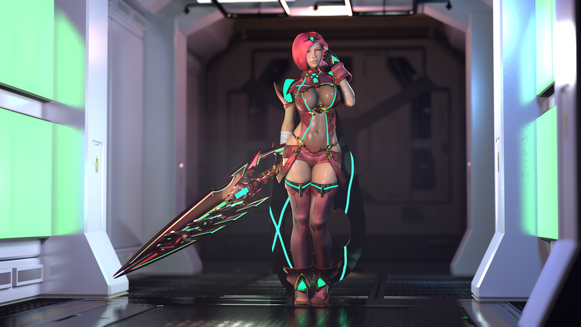 Pyra and Mythra in Lab Pyra Mythra Xenoblade Chronicles 2 3d Girl Sexy Nude Bubble Butt Big Tits Curvy Pubic Hair Thick Thighs