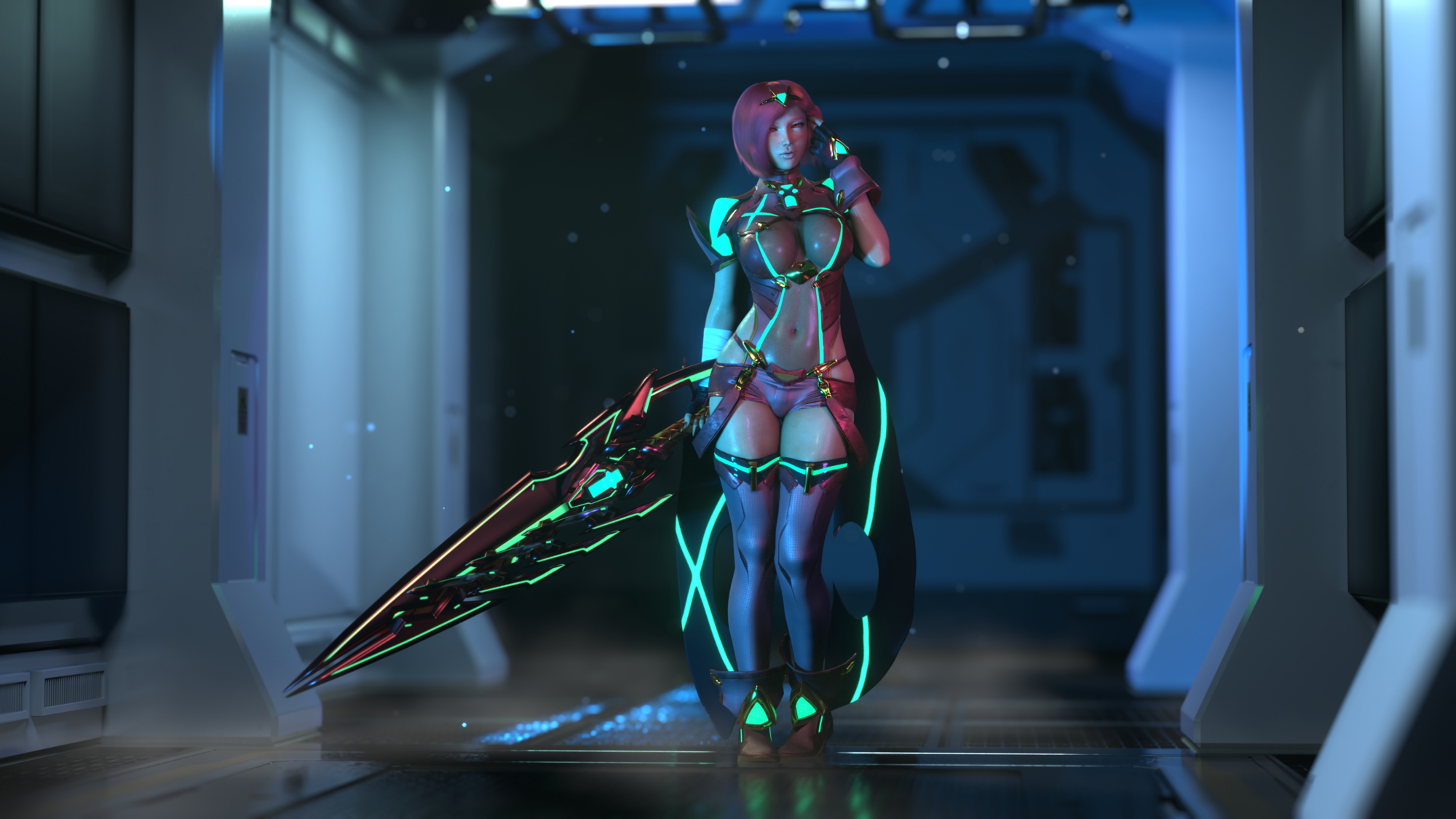 Pyra and Mythra in Lab Pyra Mythra Xenoblade Chronicles 2 3d Girl Sexy Nude Bubble Butt Big Tits Curvy Pubic Hair Thick Thighs 2