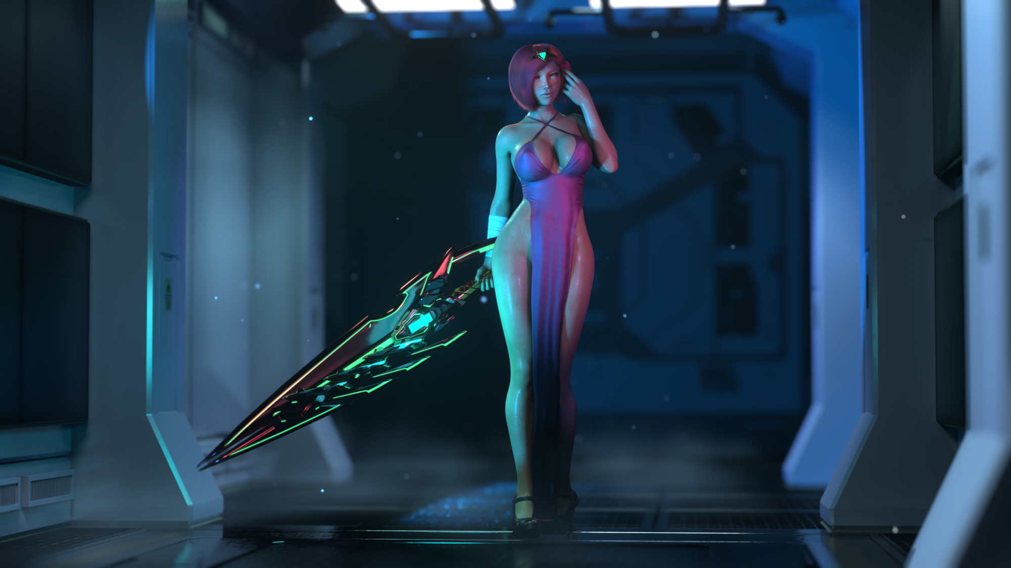 Pyra and Mythra in Lab Pyra Mythra Xenoblade Chronicles 2 3d Girl Sexy Nude Bubble Butt Big Tits Curvy Pubic Hair Thick Thighs 9