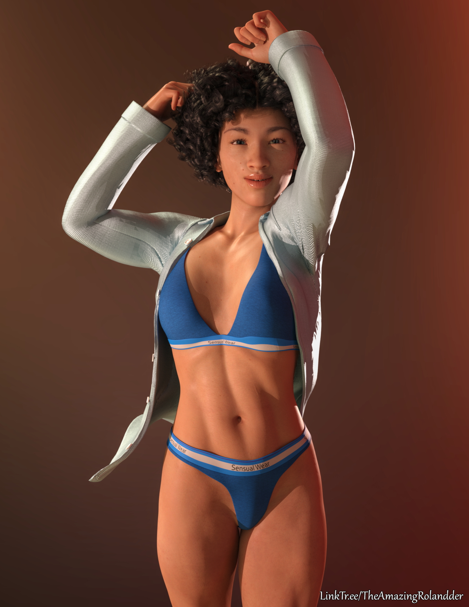 Blue Underwear April Kell Pinup