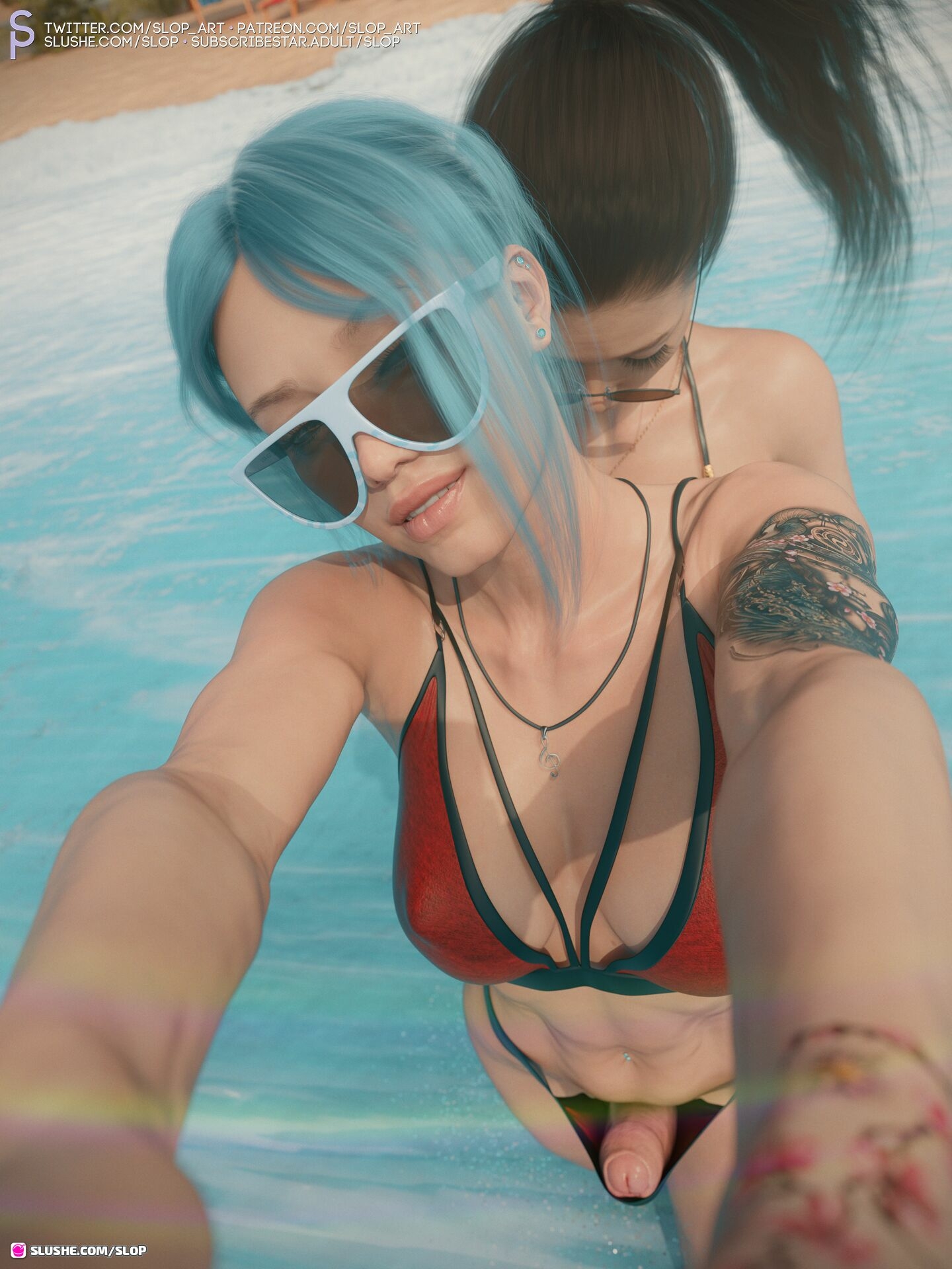 The Deep End Of The Sea Alice Laffut Linde Witteveen Shemale Futa Dickgirl Femboy Big Tits Bikini Public Outside Summer Beach Blowjob Anal 69 Foreskin 19