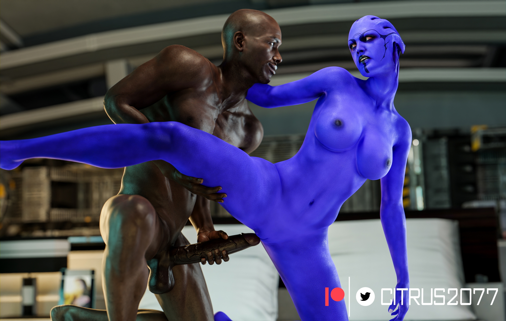Aria Render set Mass Effect Aria T'loak Thick Thighs Pale Skinned Female Big Ass Pose Naked Sexy Pinup Ass Thighs Clothed Breasts Tits Pussy Pubic Hair Vaginal Vaginal Penetration Vaginal Sex Cum Cum Inside Cum Drip 3