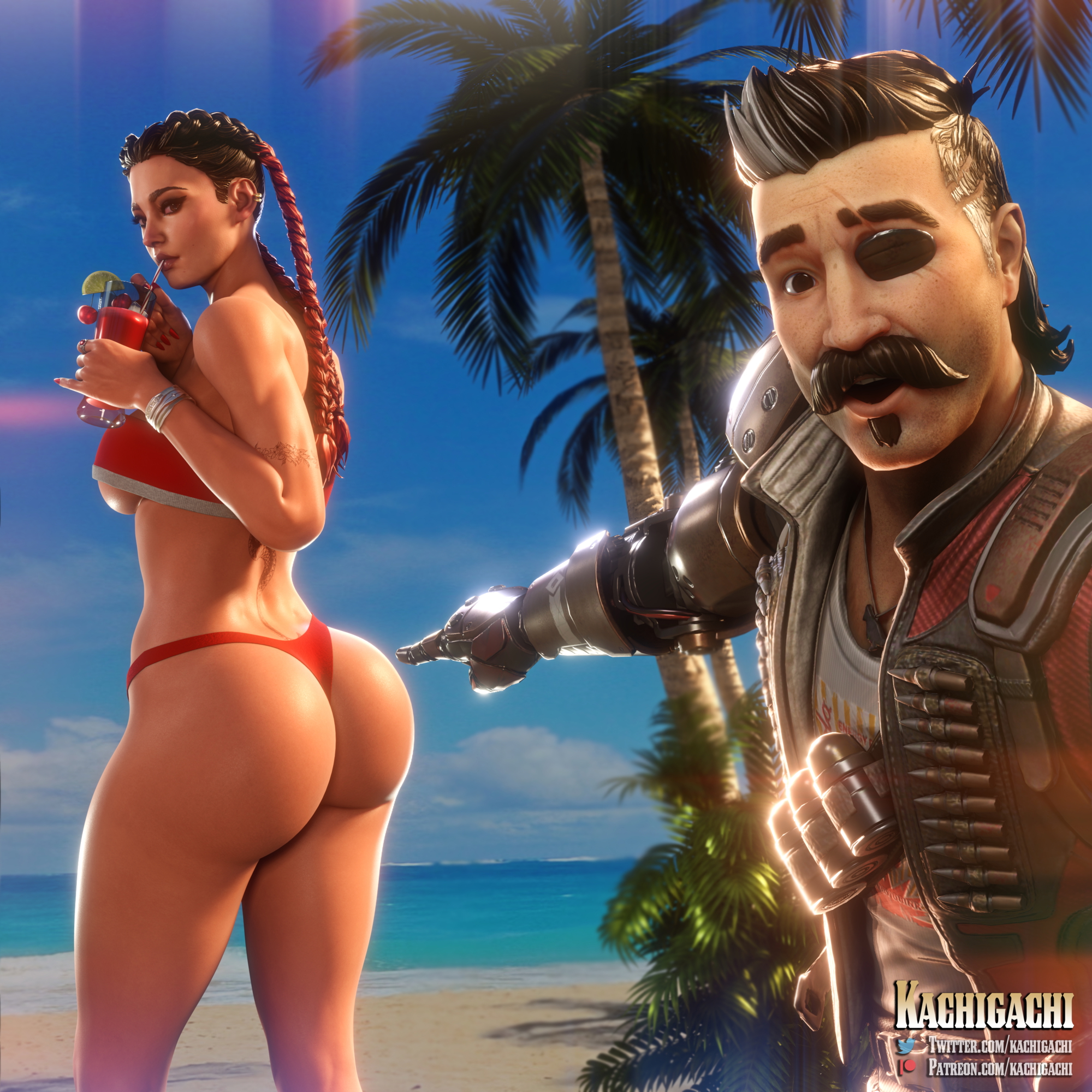 Loba & Fuse | Apex Legends Apex Legends Loba Ass Big Ass Thong Summer Beach Sexy