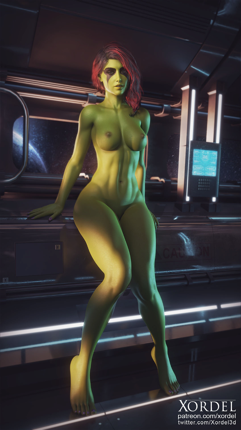 Gamora has your attention💚 Gamora Guardians Of The Galaxy 3d Porn Videogame Nude Medium Tits Abs Green Skin Female