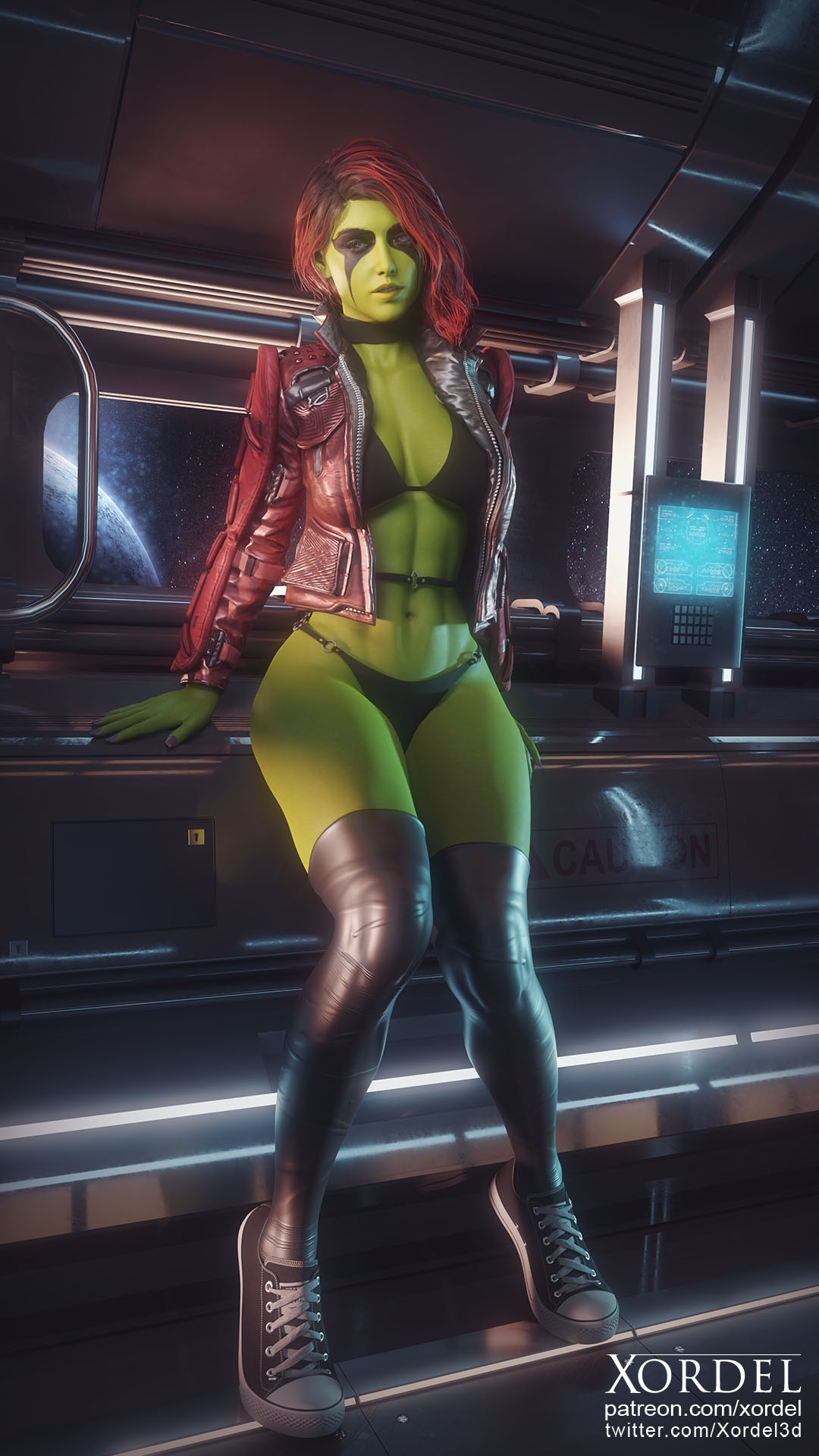 Gamora has your attention💚 Gamora Guardians Of The Galaxy 3d Porn Videogame Nude Medium Tits Abs Green Skin Female 2