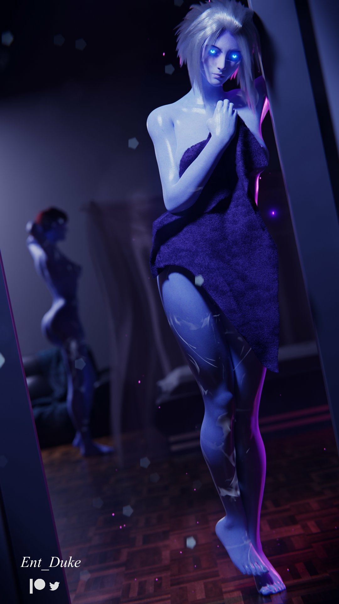 Mara Sov Mara Sov Destiny Pose Towel Glowing Eyes Nude