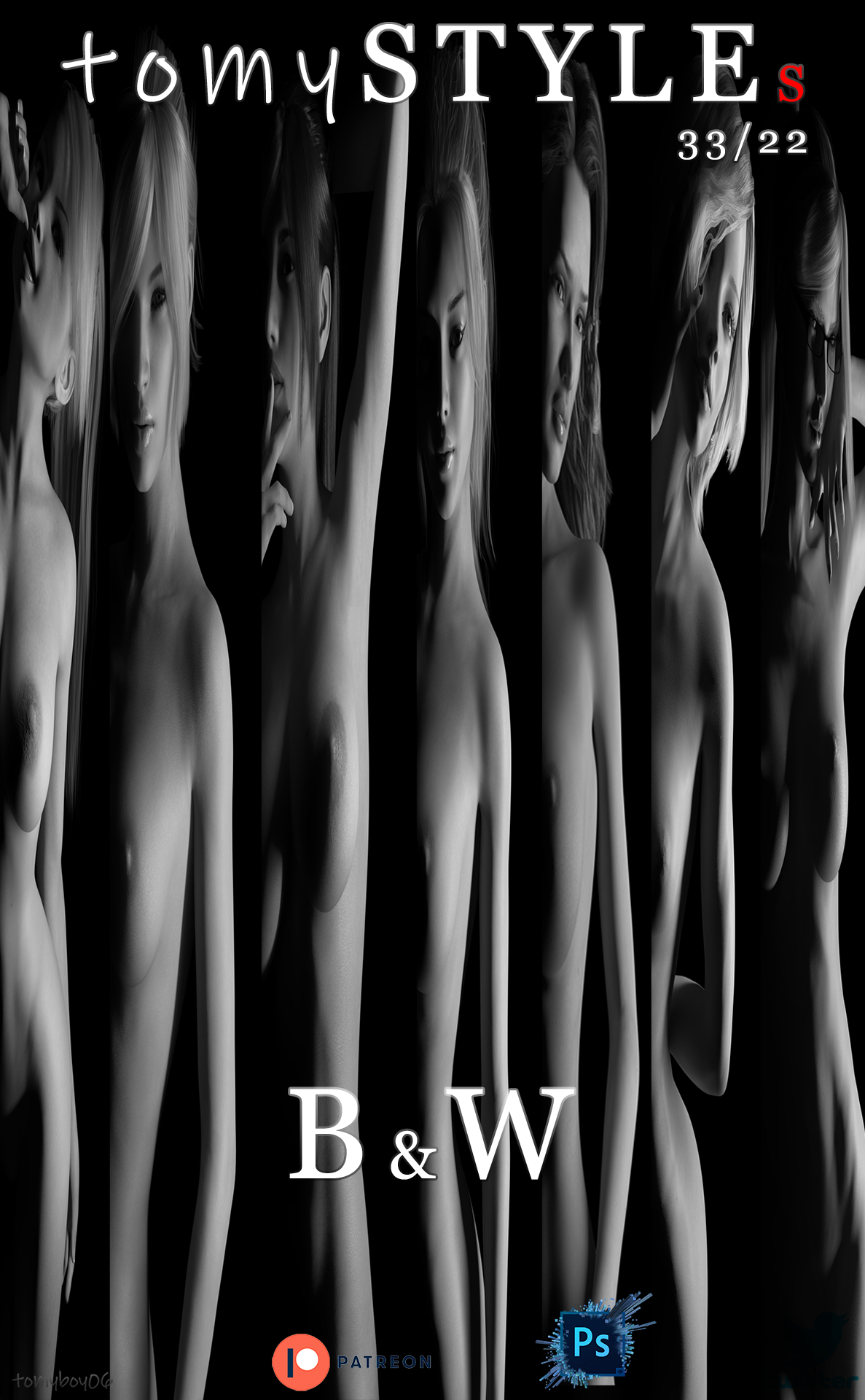 tomySTYLEs - B&W  3d Girl 3dnsfw Nude Nsfw
