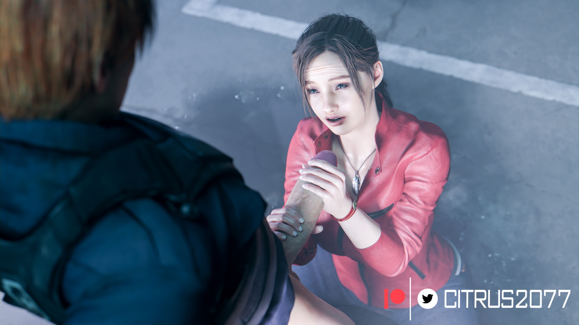 Gas Station Break Resident Evil Resident Evil 2 Remake Claire Redfield Thick Thighs Pale Skinned Female Big Ass Pose Naked Sexy Pinup Ass Thighs Clothed Breasts Tits Pussy