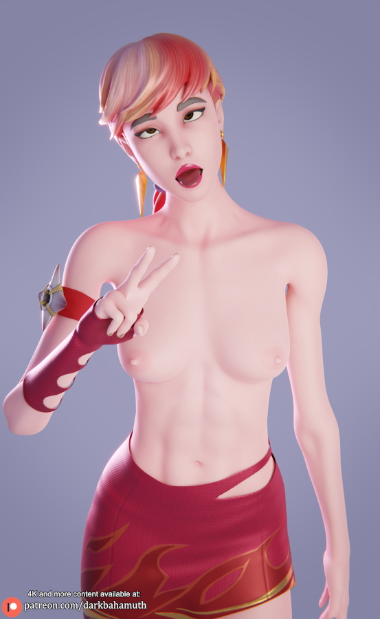Sabina pinup | Chosen by a patron! Fortnite Sabina Ahegao Pinup Breasts Topless Skirt