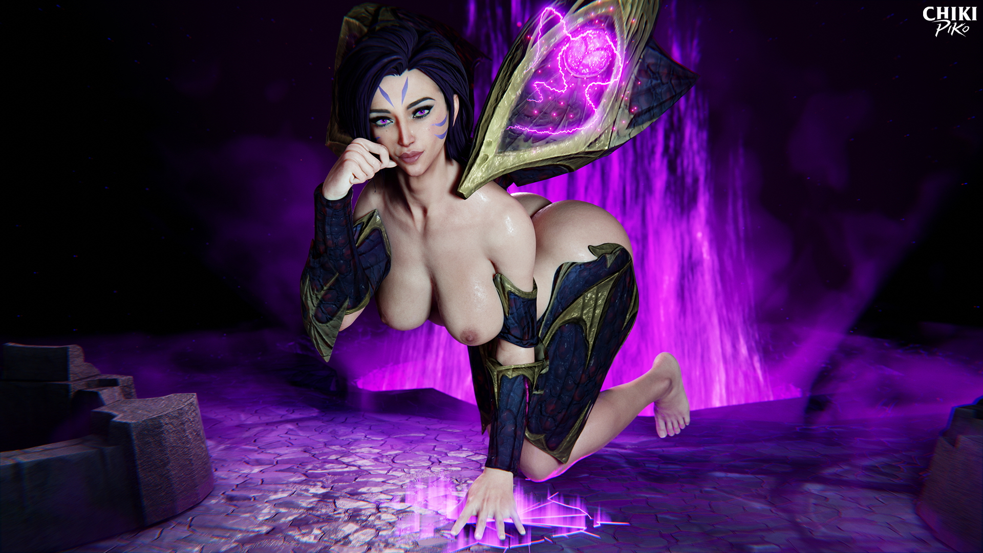 Kaisa in the Void Kai'sa Legs Boobs Big Tits Big Ass Big Booty Striptease Stripper Stripping Rule34 Rule 34