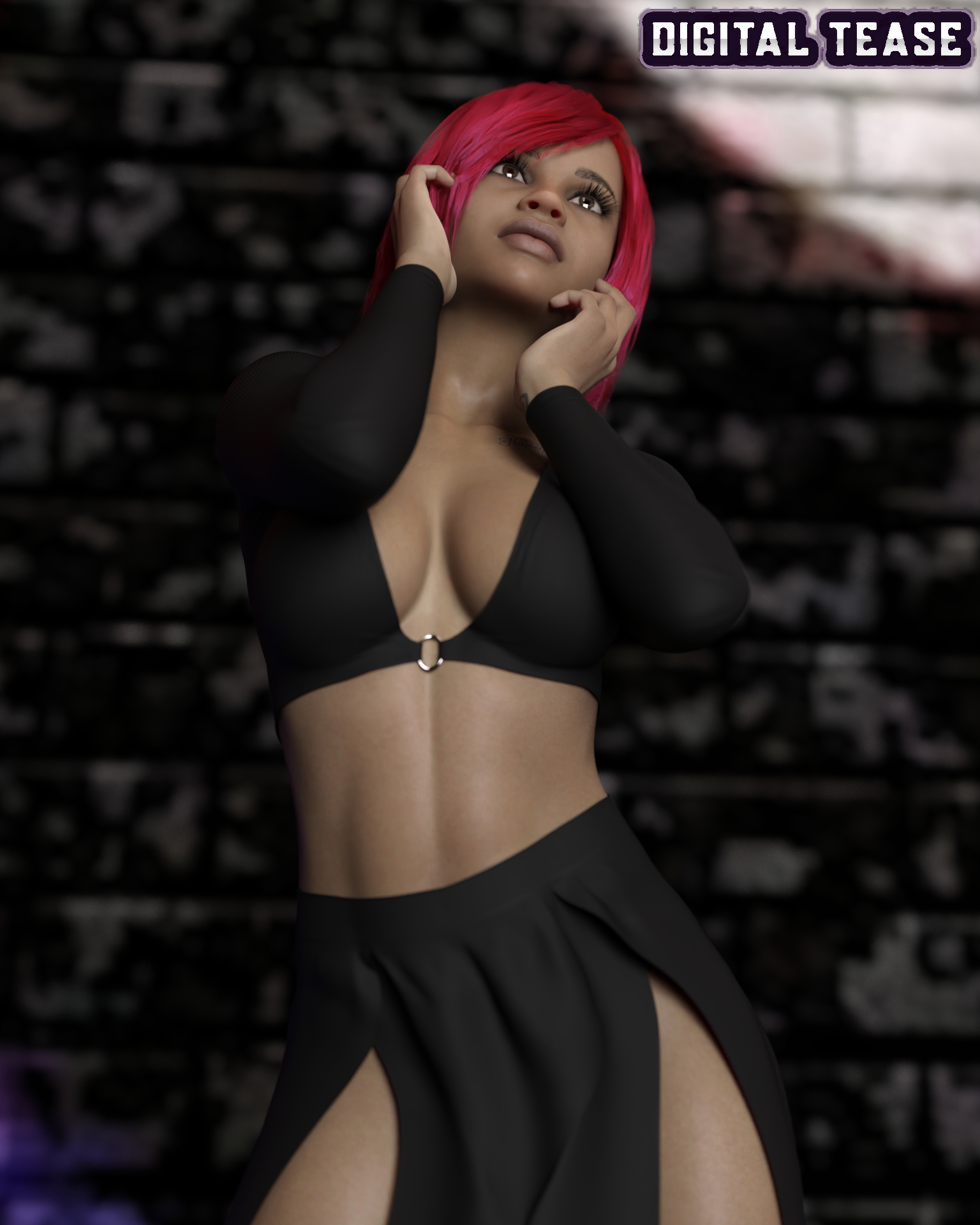 She is teasing you!  Natural Boobs Dress High Heels Red Hair