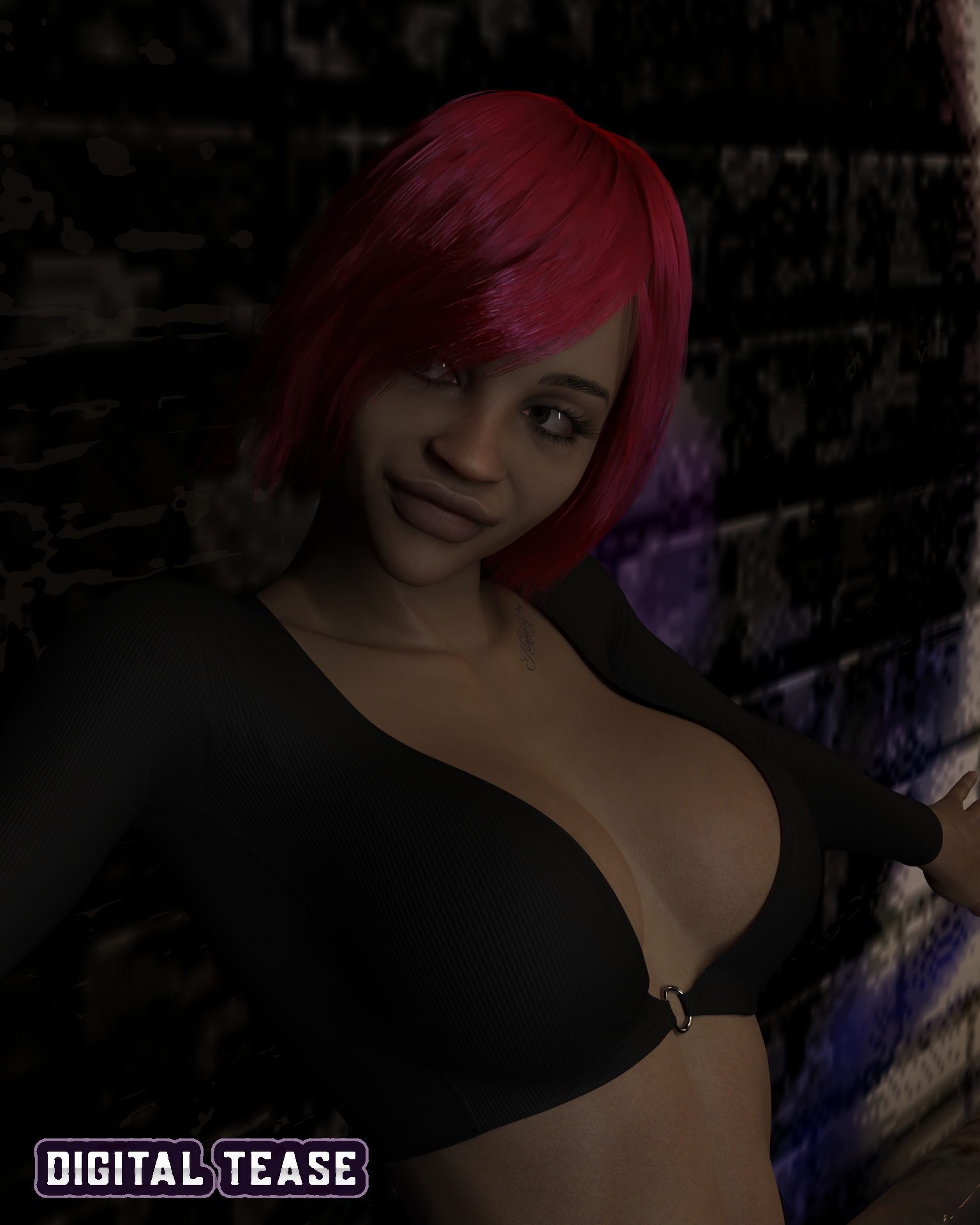 She is teasing you!  Natural Boobs Dress High Heels Red Hair 3